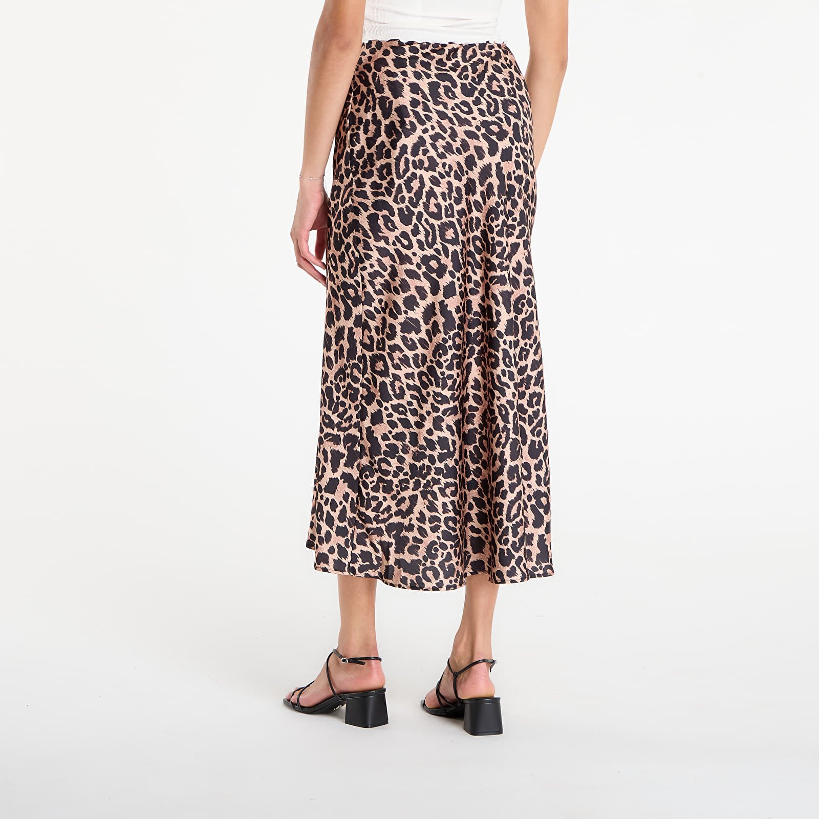 Dámské sukně GUESS Sibilla Long Satin Skirt Leopard Print