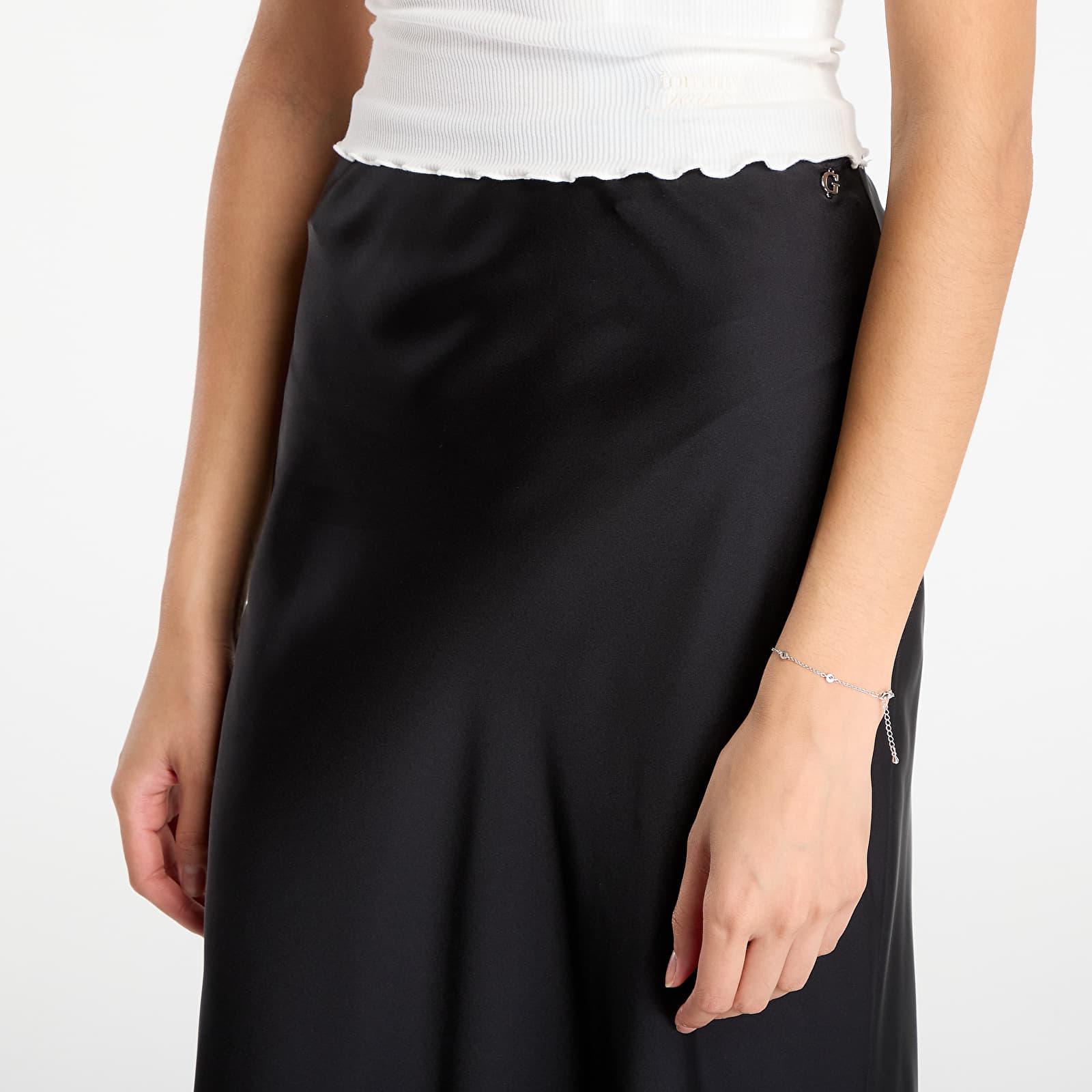 Naisten hameet GUESS Sibilla Long Satin Skirt Black