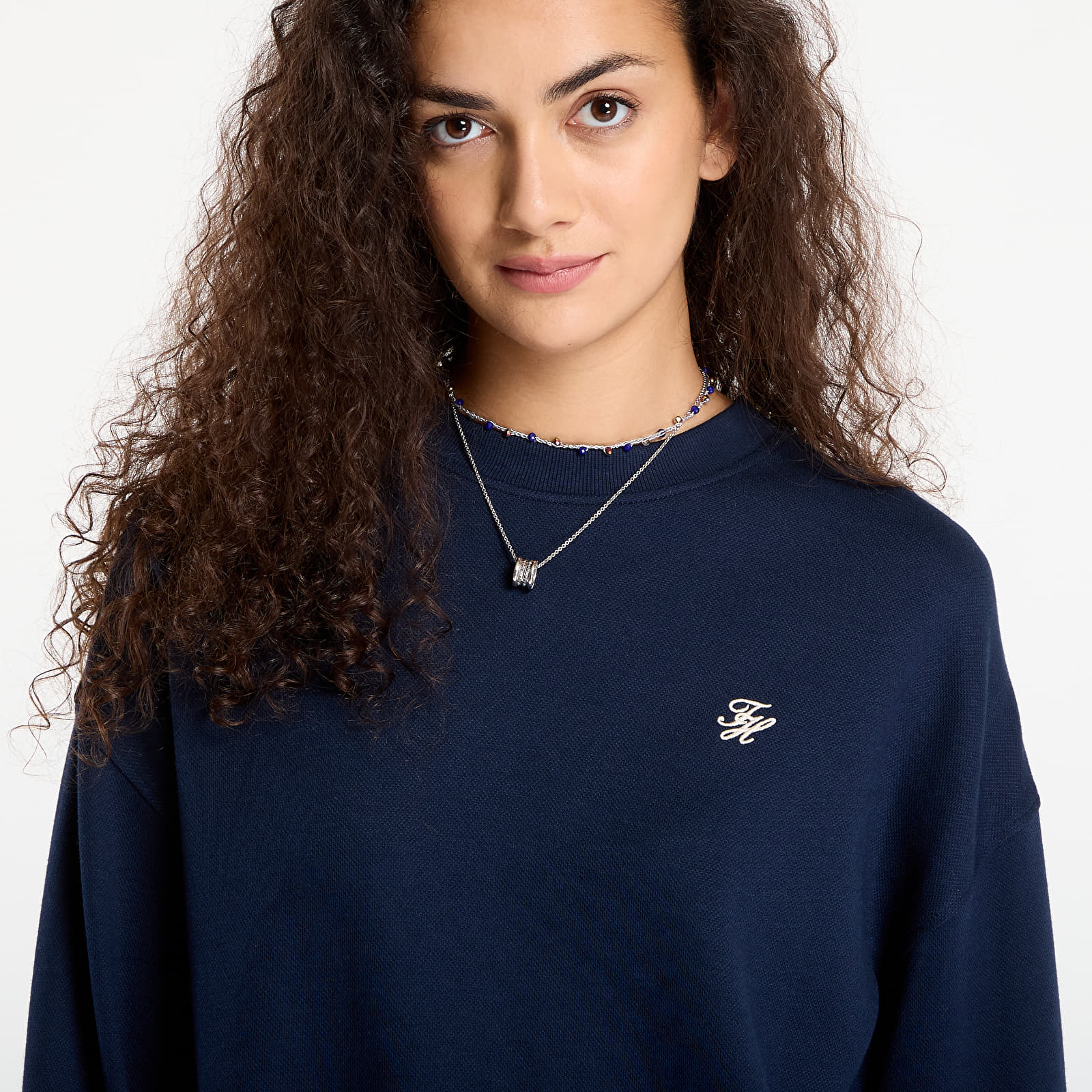 Dukserice Tommy Hilfiger Script Pique Sweatshirt Blue