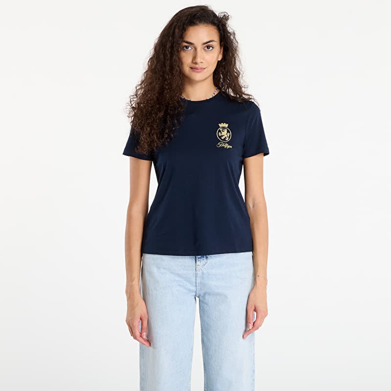 Tommy Hilfiger TH Crest Embroidery Crew Neck T-Shirt Blue