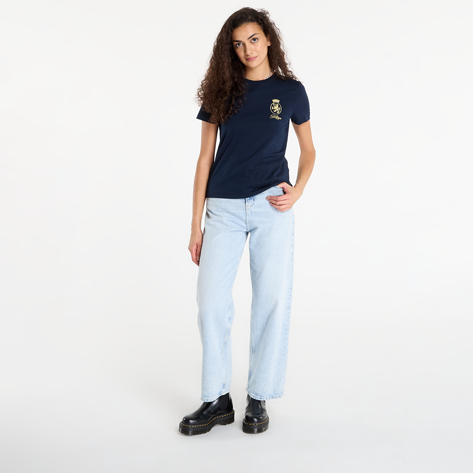   Μπλούζες Tommy Hilfiger TH Crest Embroidery Crew Neck T-Shirt Blue