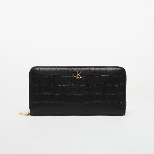 Calvin Klein Croc Long Zip Aro Wallet Black