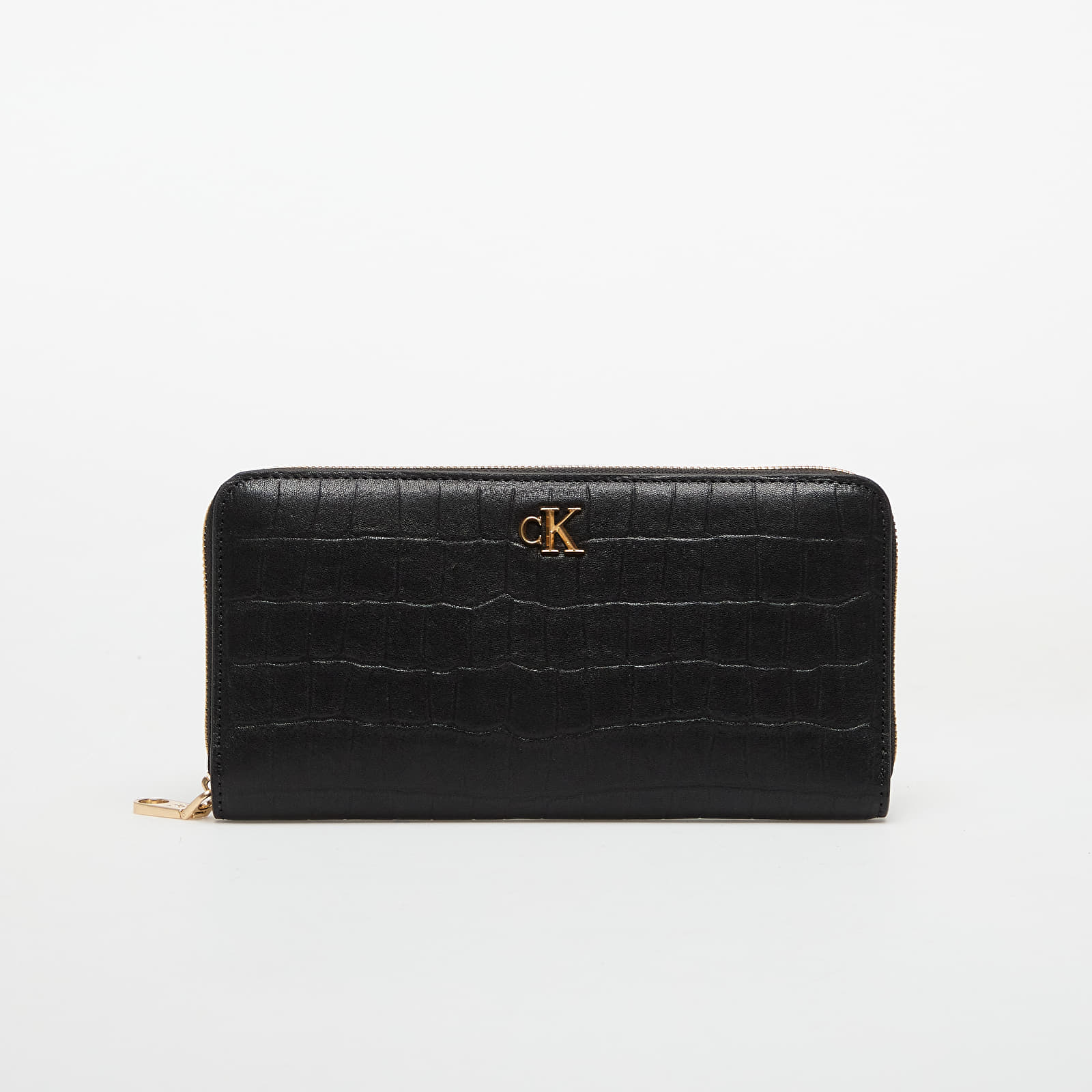 Carteras de los hombres Calvin Klein Croc Long Zip Aro Wallet Black