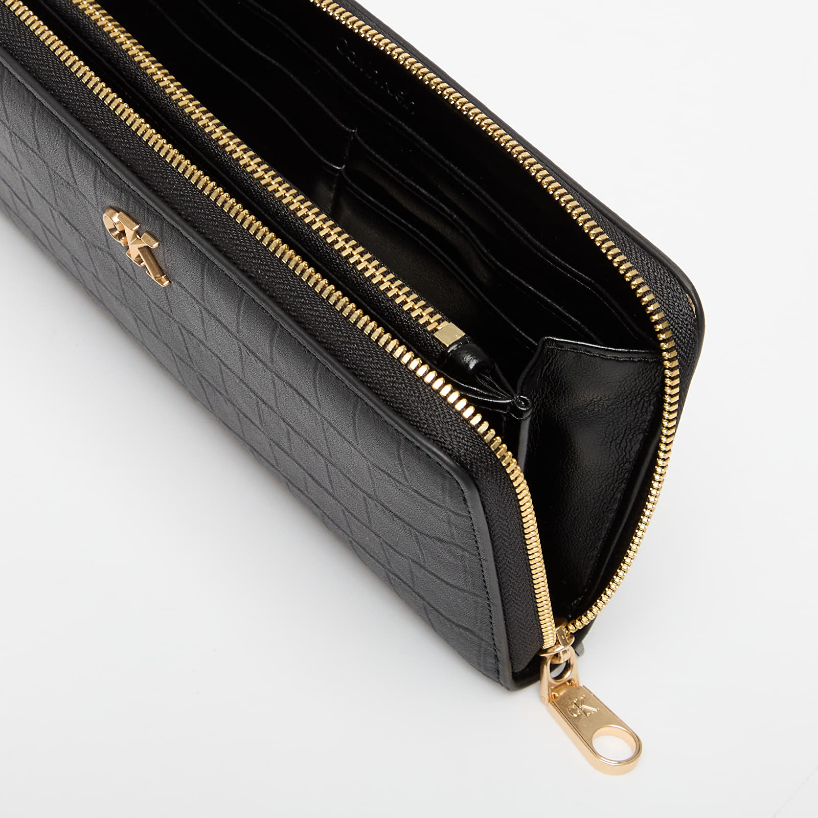 Carteras de los hombres Calvin Klein Croc Long Zip Aro Wallet Black