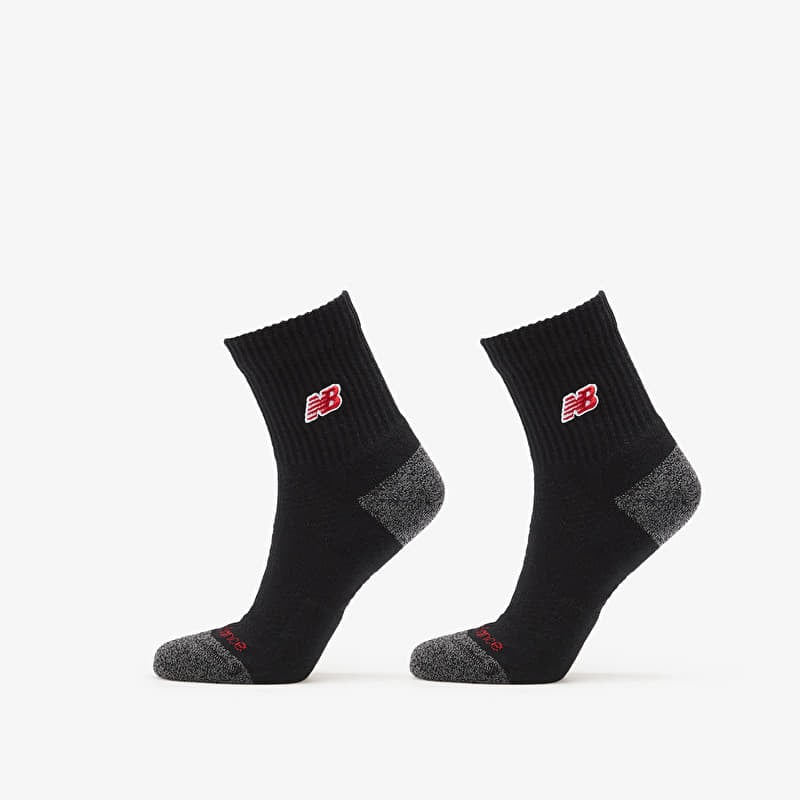 New Balance Active Premium Crew Quarter 2-Pack Black