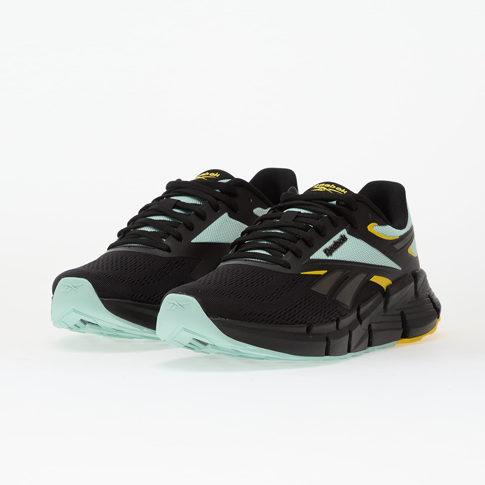 Vīriešu čības un apavi Reebok Zig Dynamica 6 Core Black/ Glitch Aqua/ Golden Haze