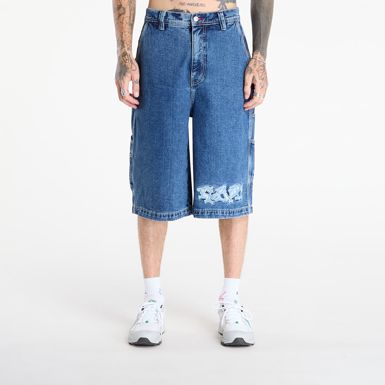 Shorts homme RIPNDIP Ace Ultra Wide Leg Shorts Medium Wash
