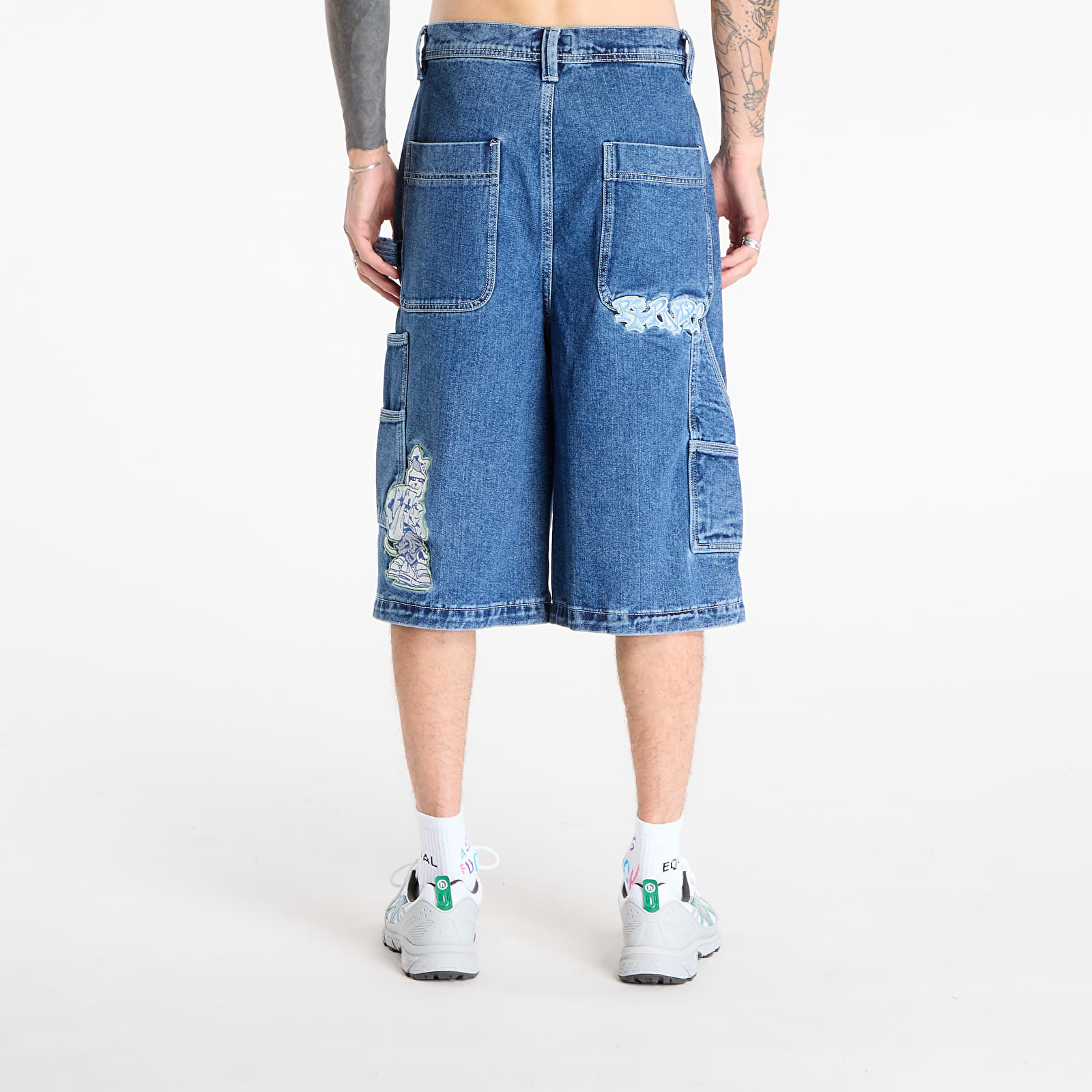 Shorts homme RIPNDIP Ace Ultra Wide Leg Shorts Medium Wash