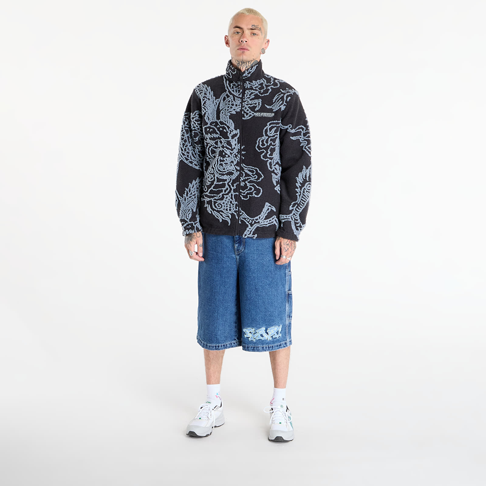Shorts homme RIPNDIP Ace Ultra Wide Leg Shorts Medium Wash