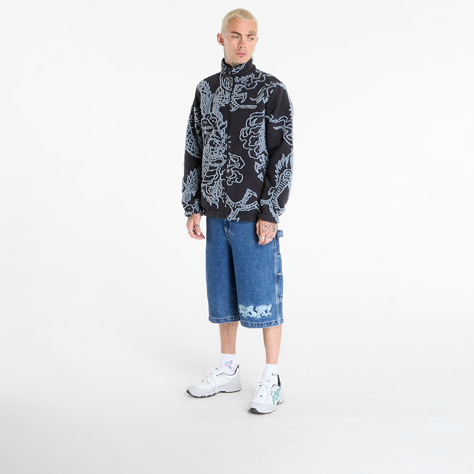 Vestes pour hommes RIPNDIP Haku Reversible Jacket Black/ Charcoal