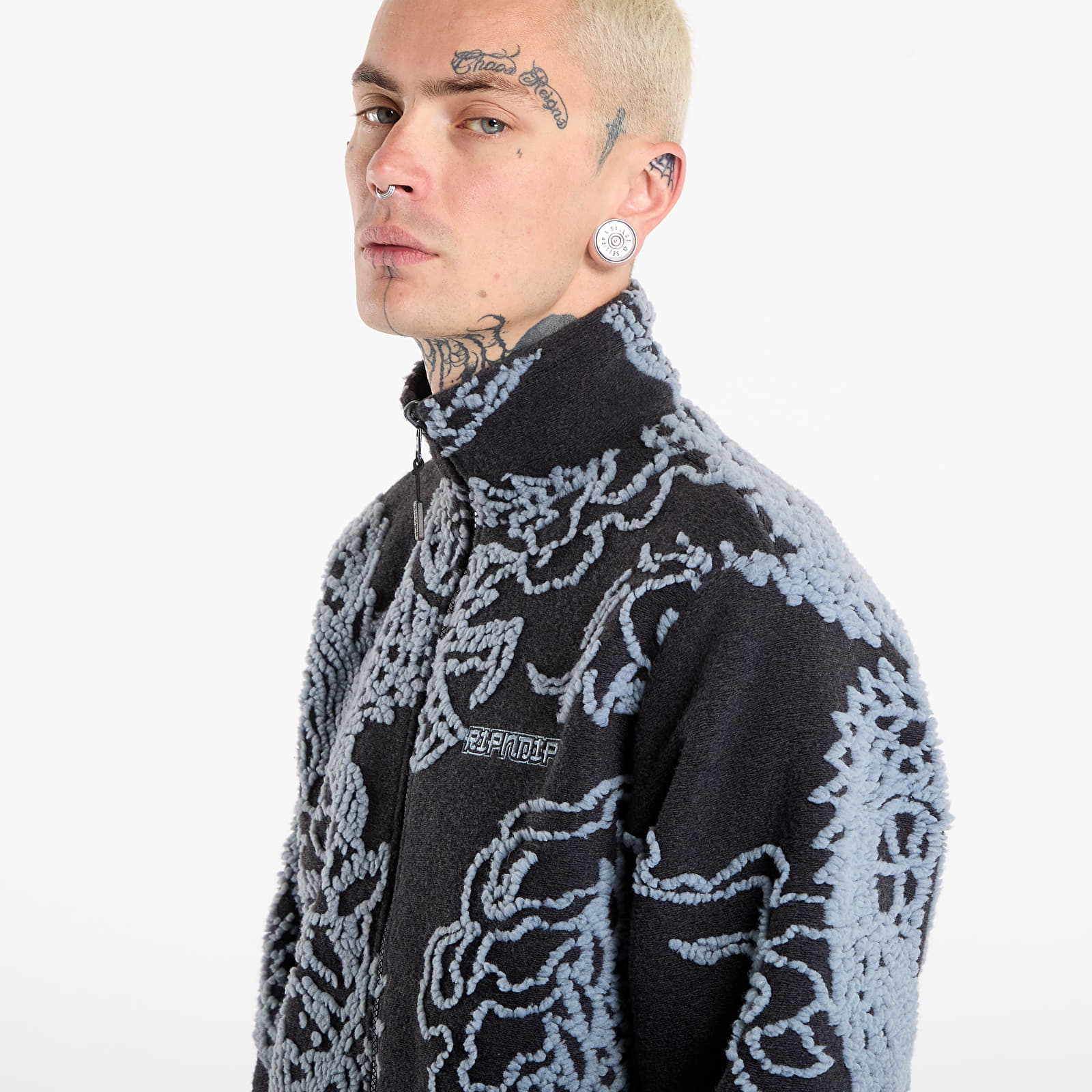 Vestes pour hommes RIPNDIP Haku Reversible Jacket Black/ Charcoal