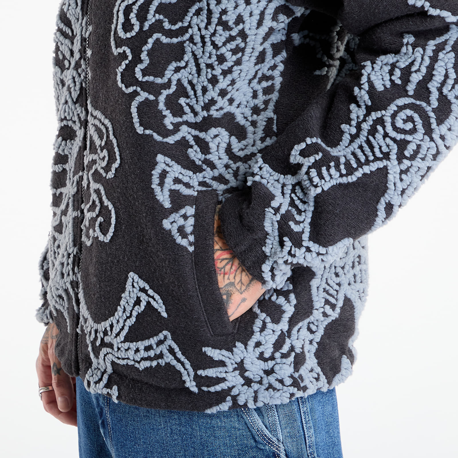 Vestes pour hommes RIPNDIP Haku Reversible Jacket Black/ Charcoal