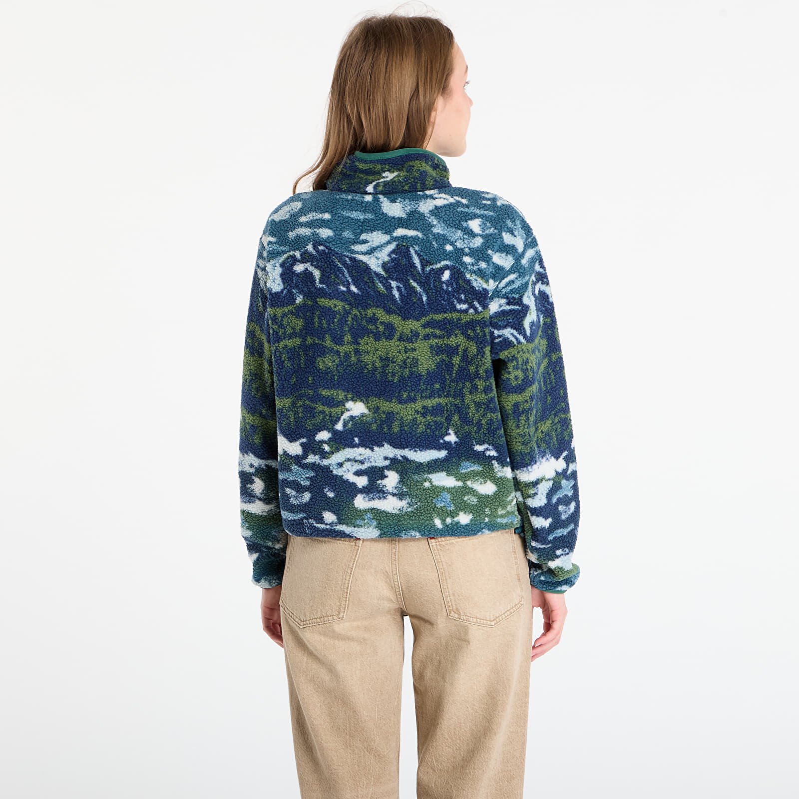 Sieviešu džemperi Columbia Helvetia™ II Printed Cropped Half Snap Everblue Sisters/ Rain Forest