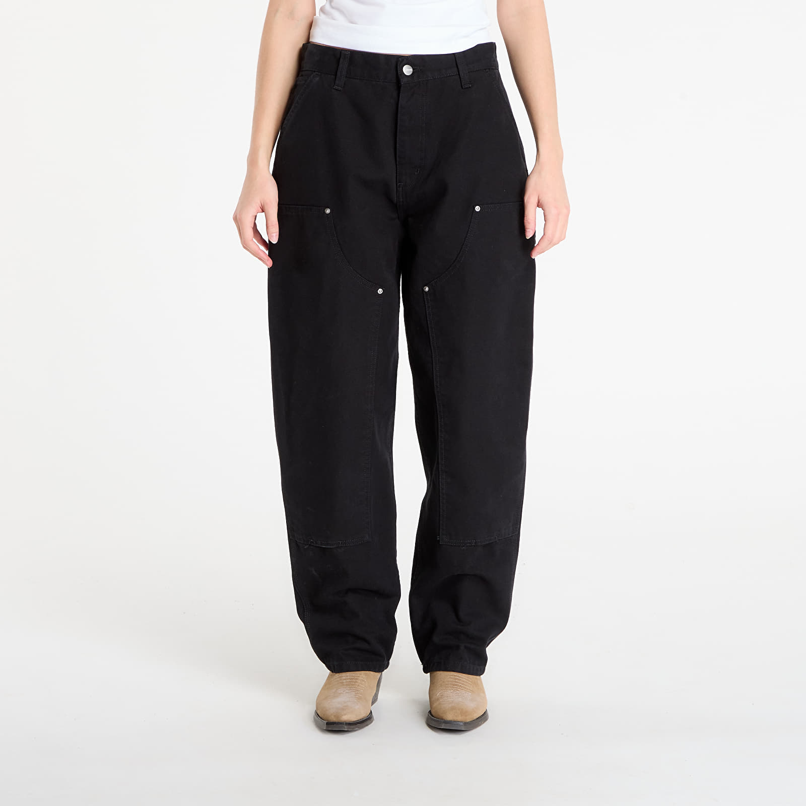 Pantalones de mujer Carhartt WIP W' OG Double Knee Pant Black Stone Washed