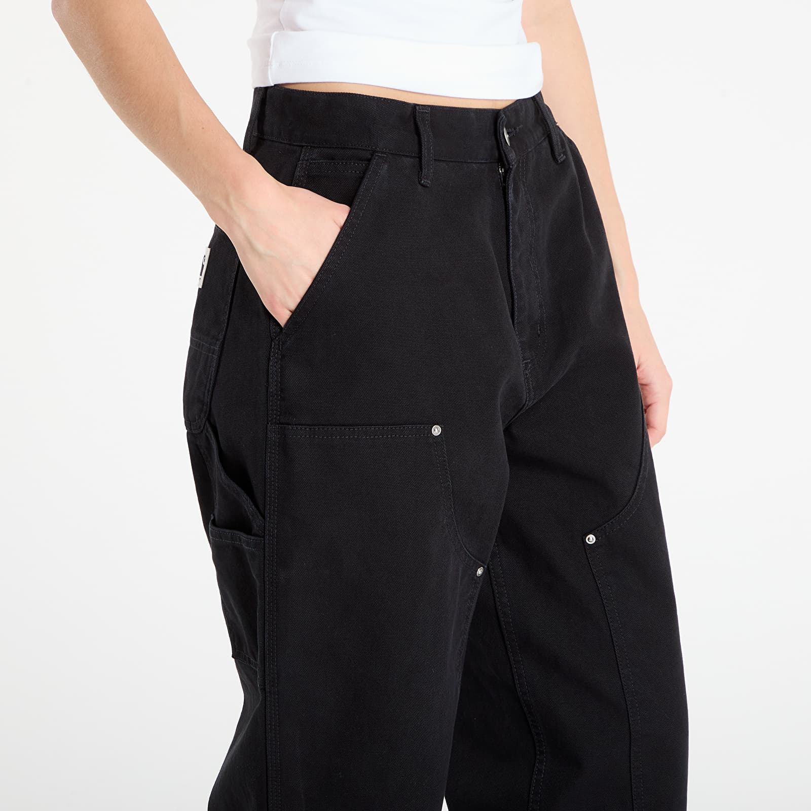 Pantalones de mujer Carhartt WIP W' OG Double Knee Pant Black Stone Washed