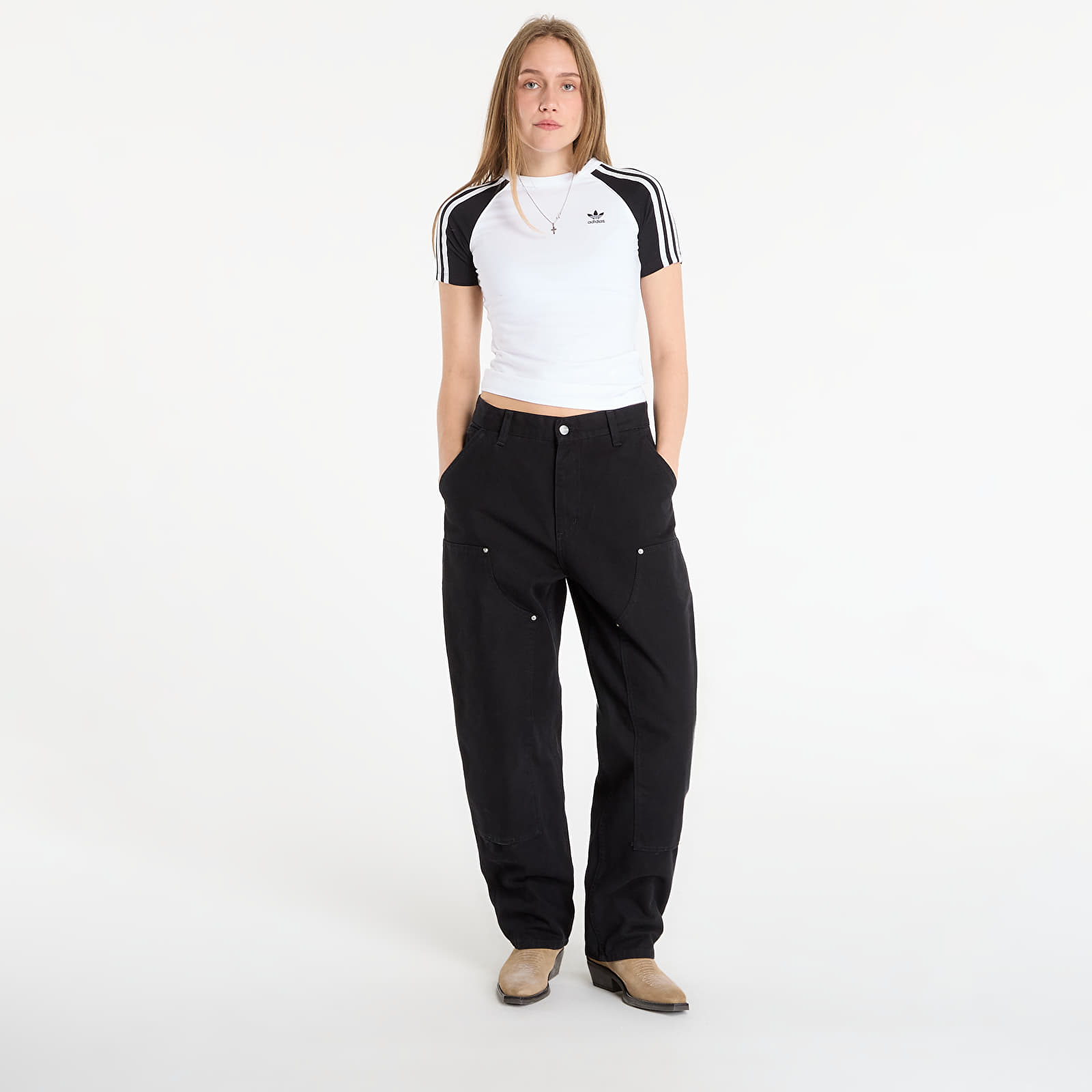 Pantalones de mujer Carhartt WIP W' OG Double Knee Pant Black Stone Washed