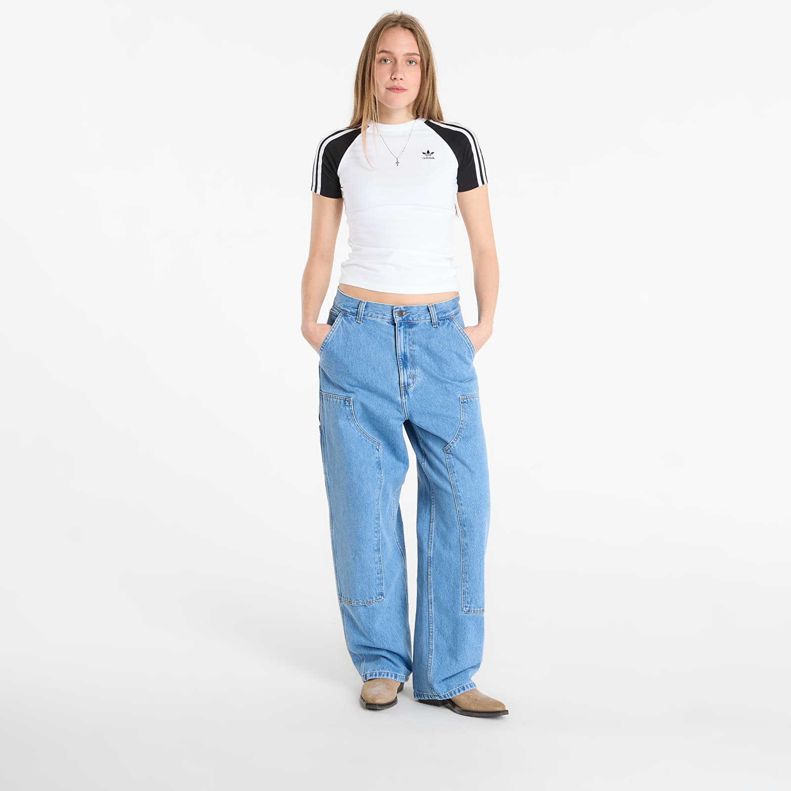 Vaqueros de mujer Carhartt WIP W' Brandon Double Knee Pant Blue Stone Bleached