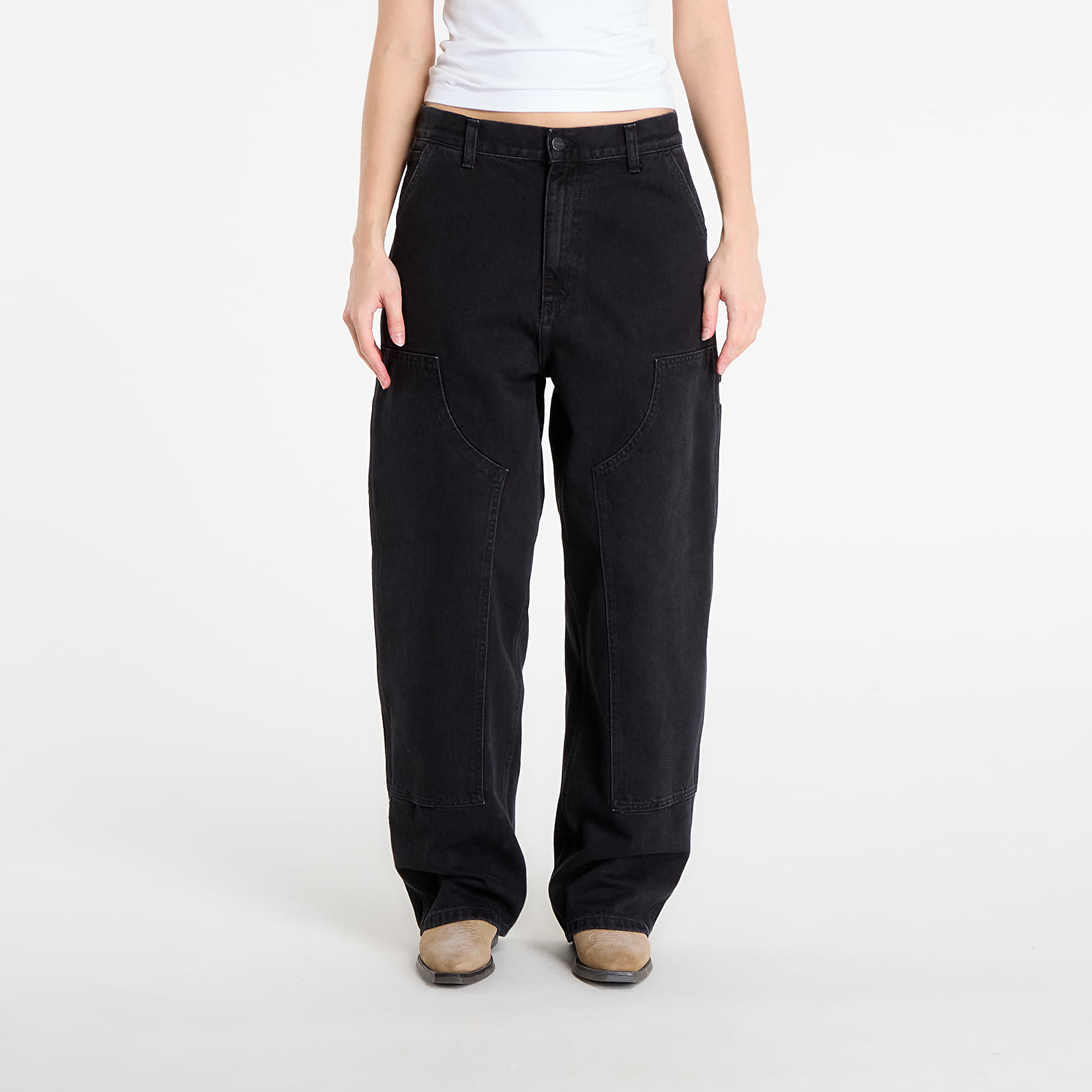 Pantalones de mujer Carhartt WIP W' Brandon Double Knee Pant Black Stone Washed