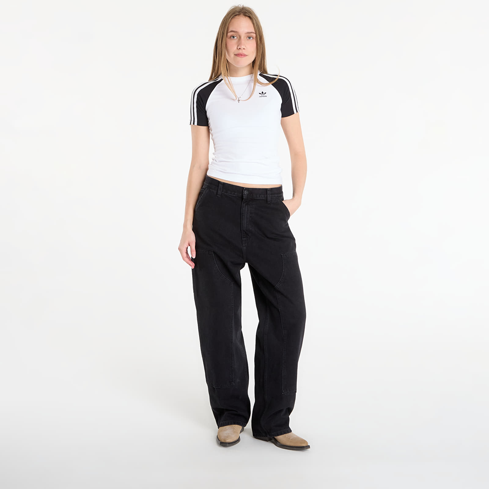 Pantalones de mujer Carhartt WIP W' Brandon Double Knee Pant Black Stone Washed
