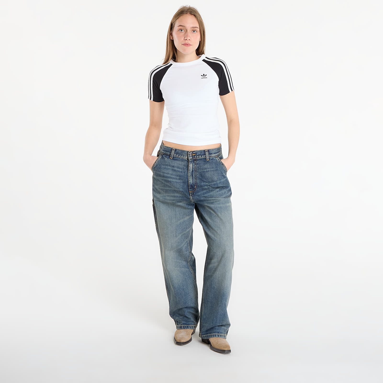 Vaqueros de mujer Carhartt WIP W' Brandon Single Knee Pant Blue Worn Used Wash