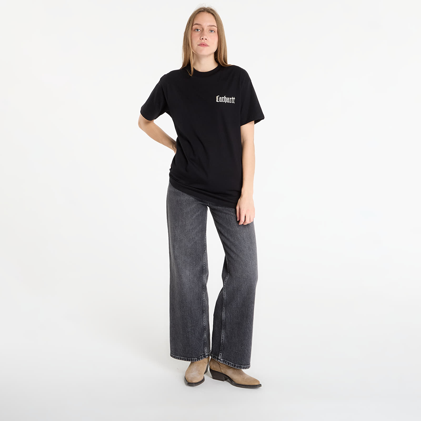 Férfi pólok Carhartt WIP S/S Schooling T-Shirt UNISEX Black