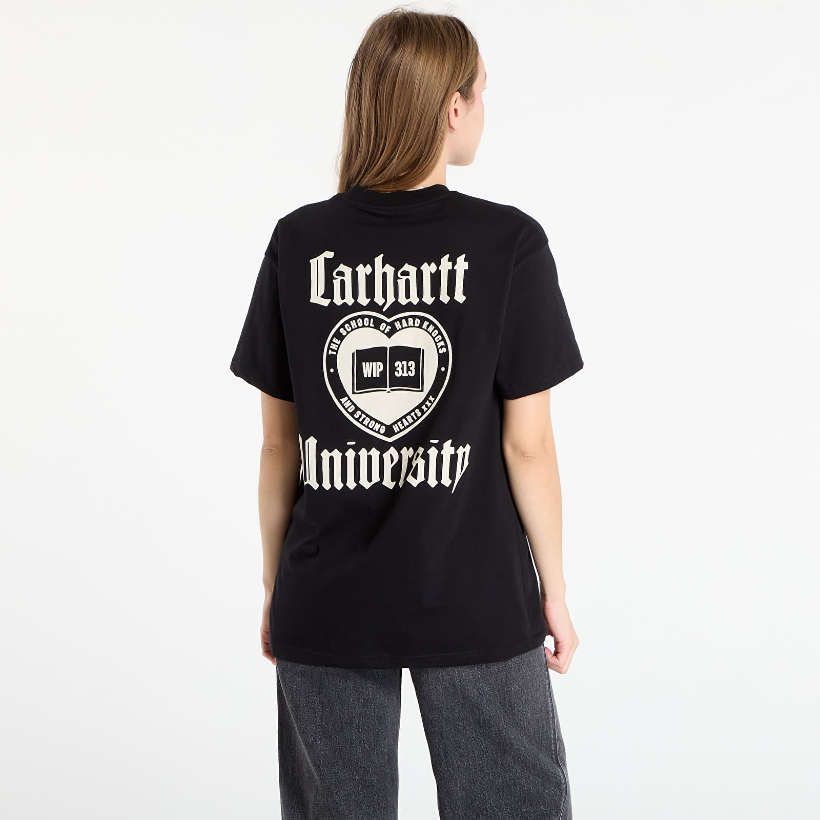 Férfi pólok Carhartt WIP S/S Schooling T-Shirt UNISEX Black