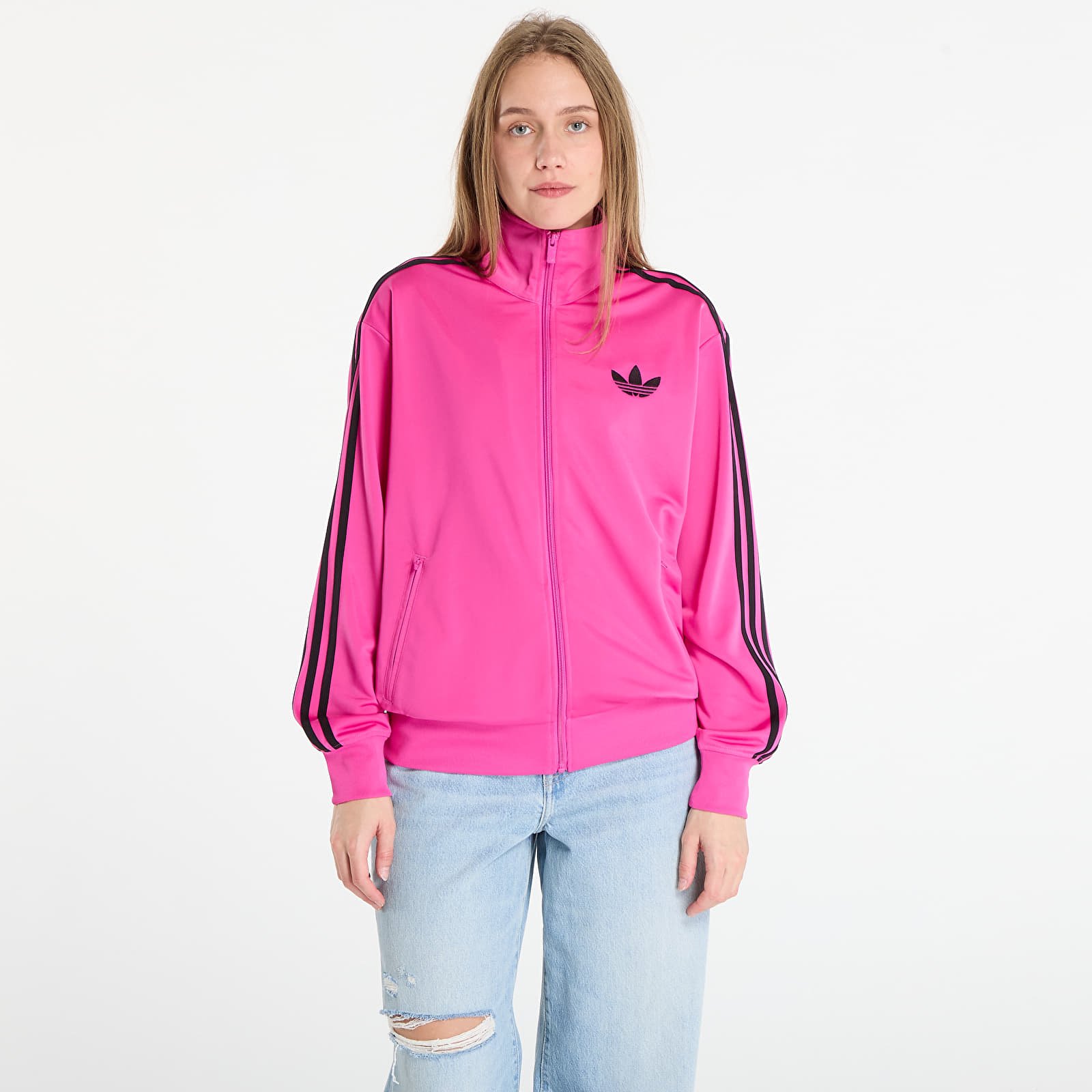 Vestes pour femmes adidas Adicolor Classic Firebird Loose Track Top Semi Lucid Fuchsia/ Black