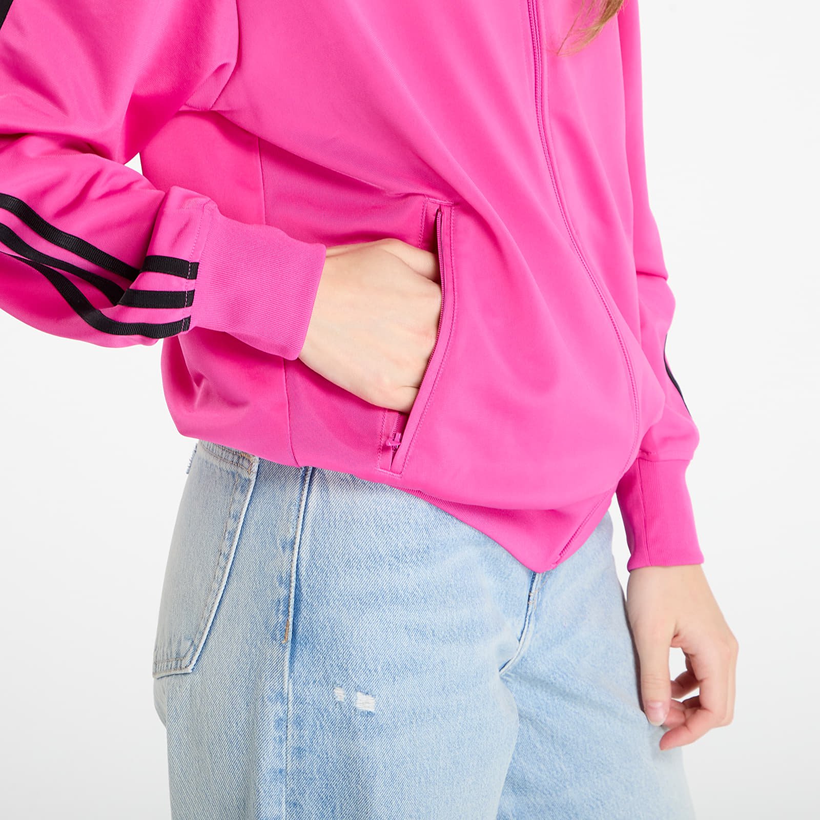 Vestes pour femmes adidas Adicolor Classic Firebird Loose Track Top Semi Lucid Fuchsia/ Black