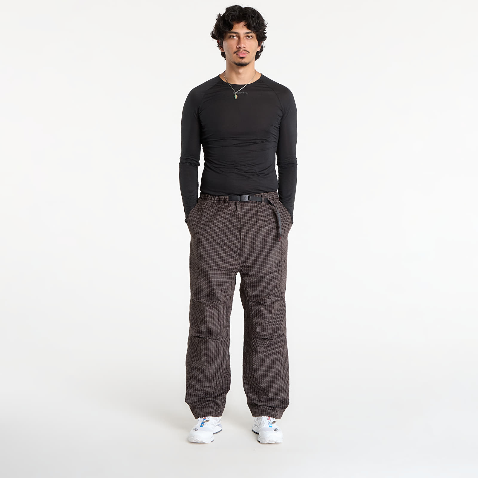 Pantaloni bărbați Gramicci Northside Plaid Pant Deep Brown