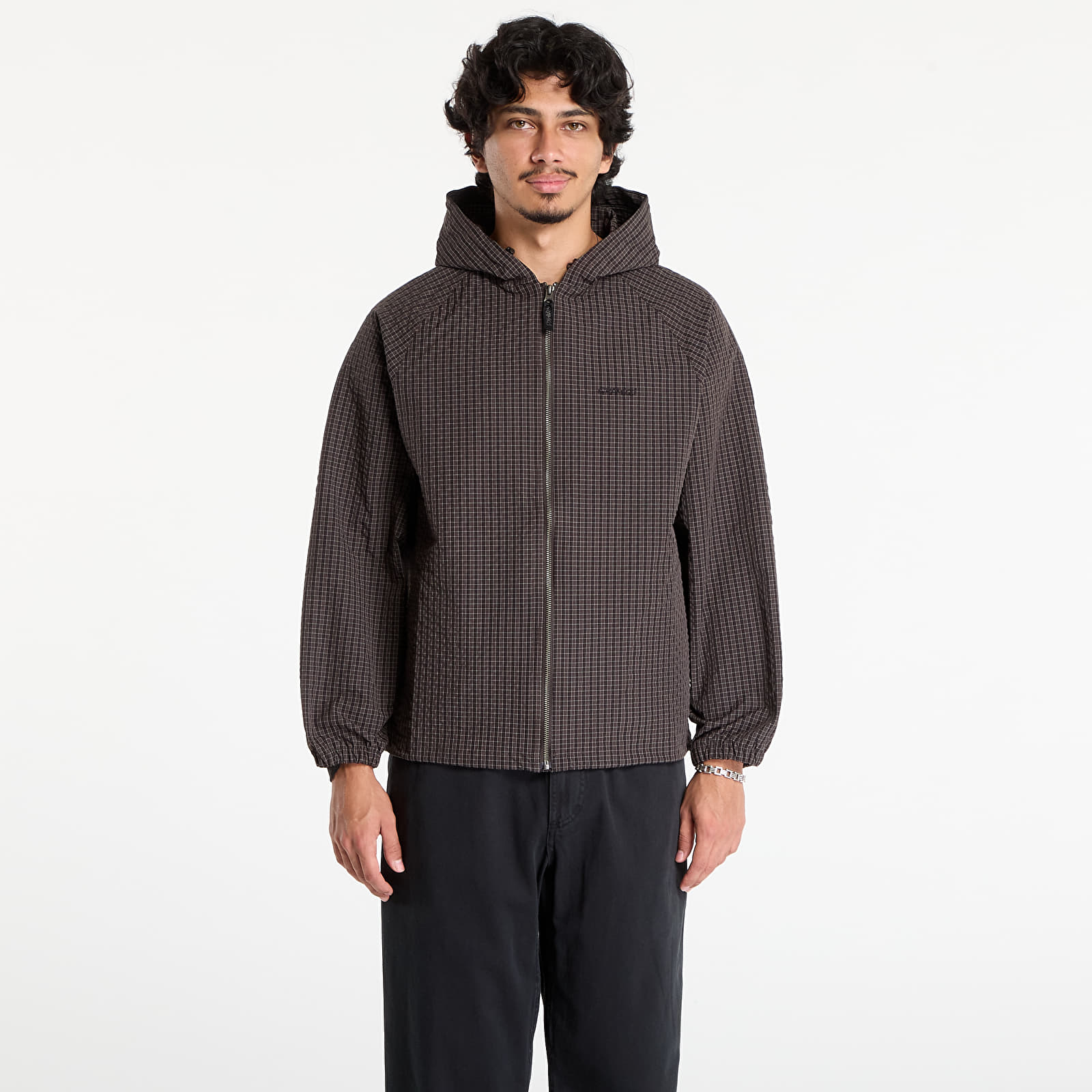 Vestes pour hommes Gramicci Northside Plaid Hooded Jacket Deep Brown
