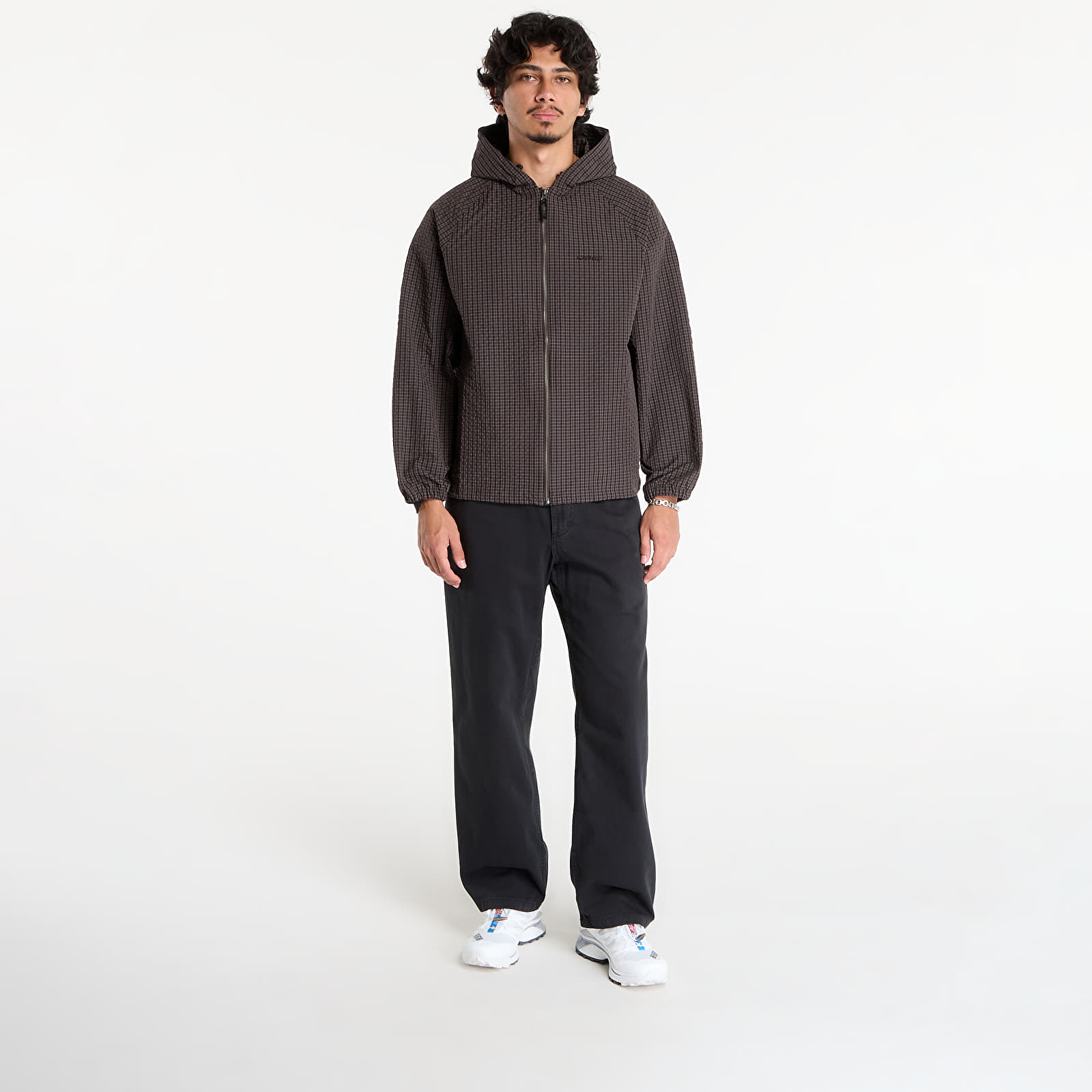 Vestes pour hommes Gramicci Northside Plaid Hooded Jacket Deep Brown