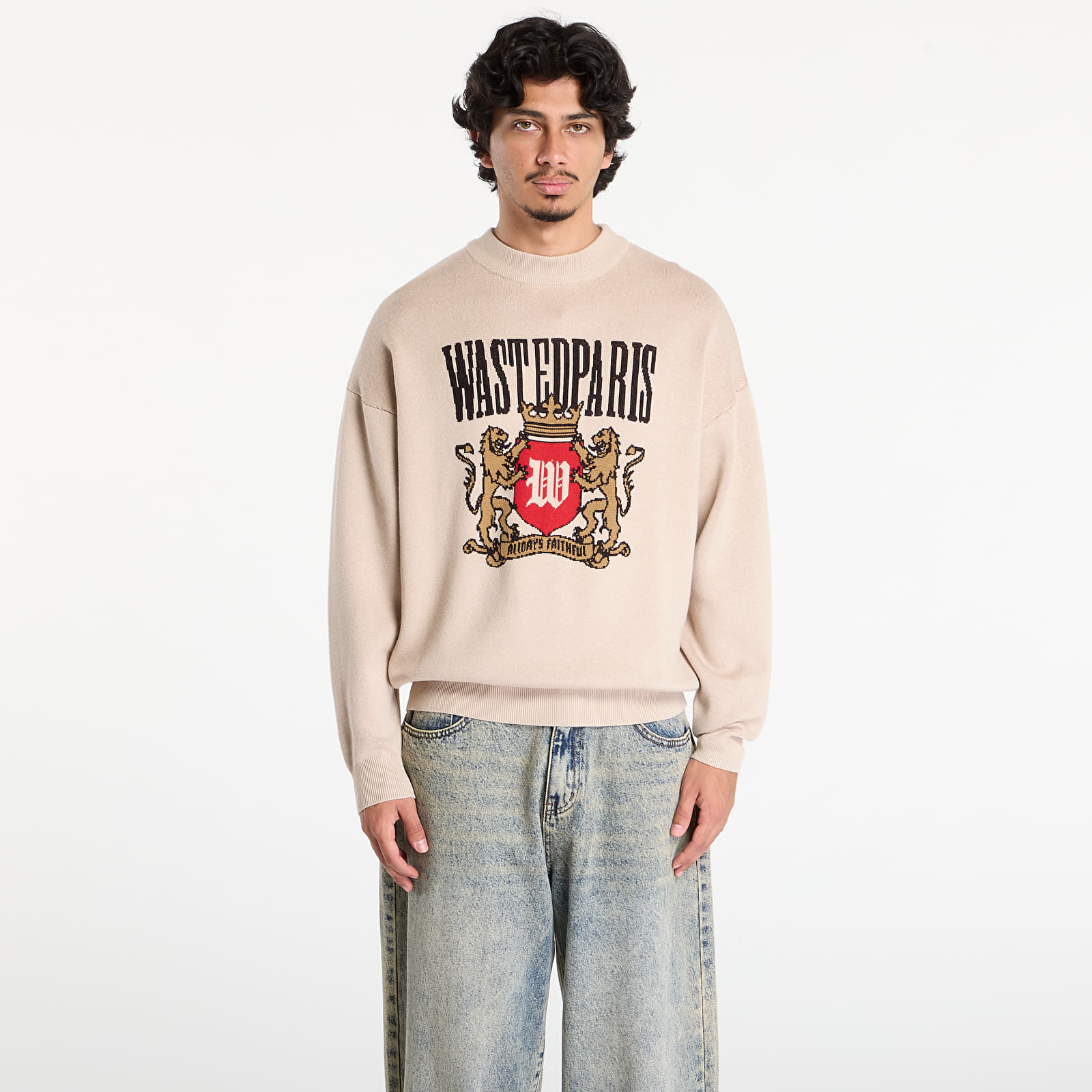 Pulls homme Wasted Paris M Crest Sweater Sahara
