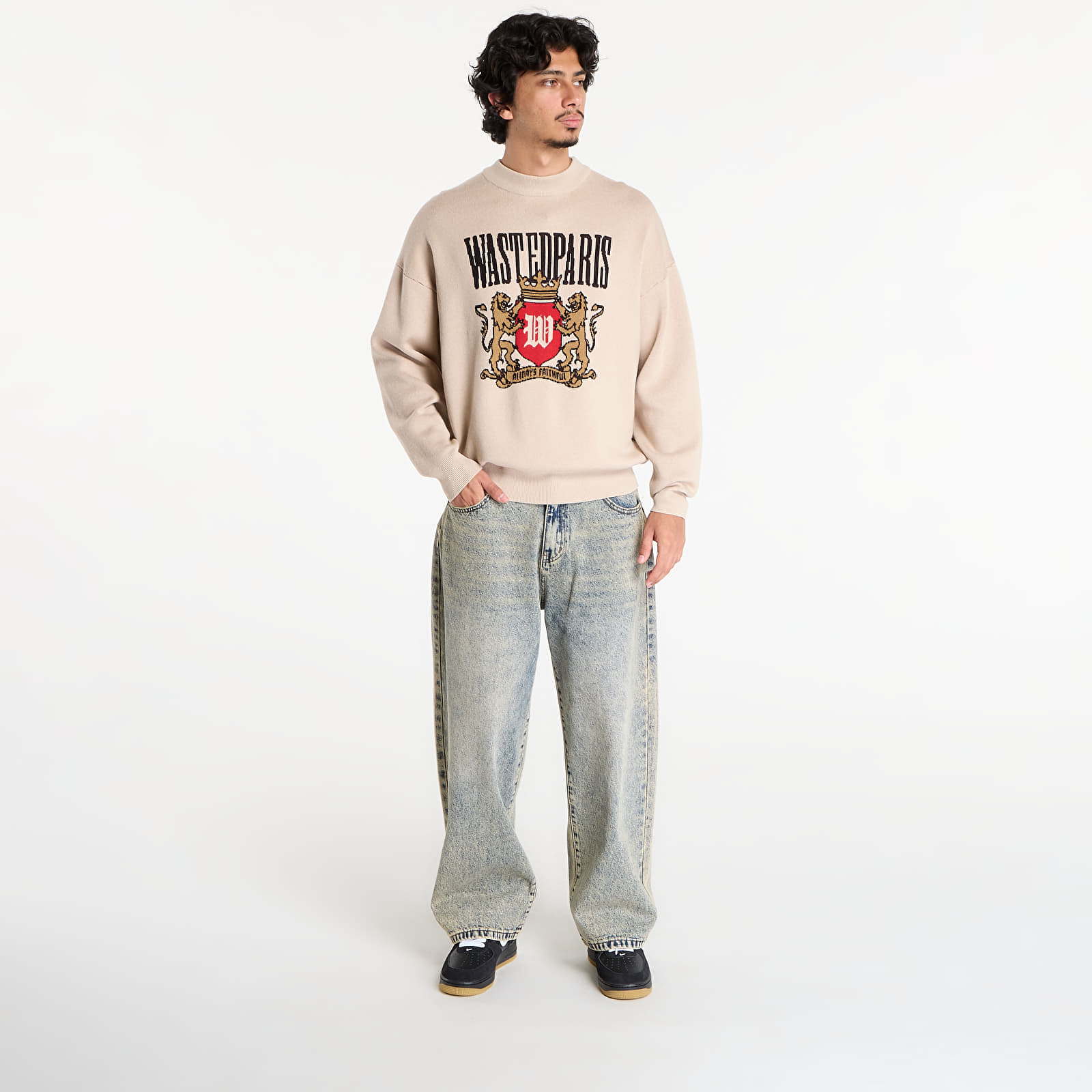 Pulls homme Wasted Paris M Crest Sweater Sahara