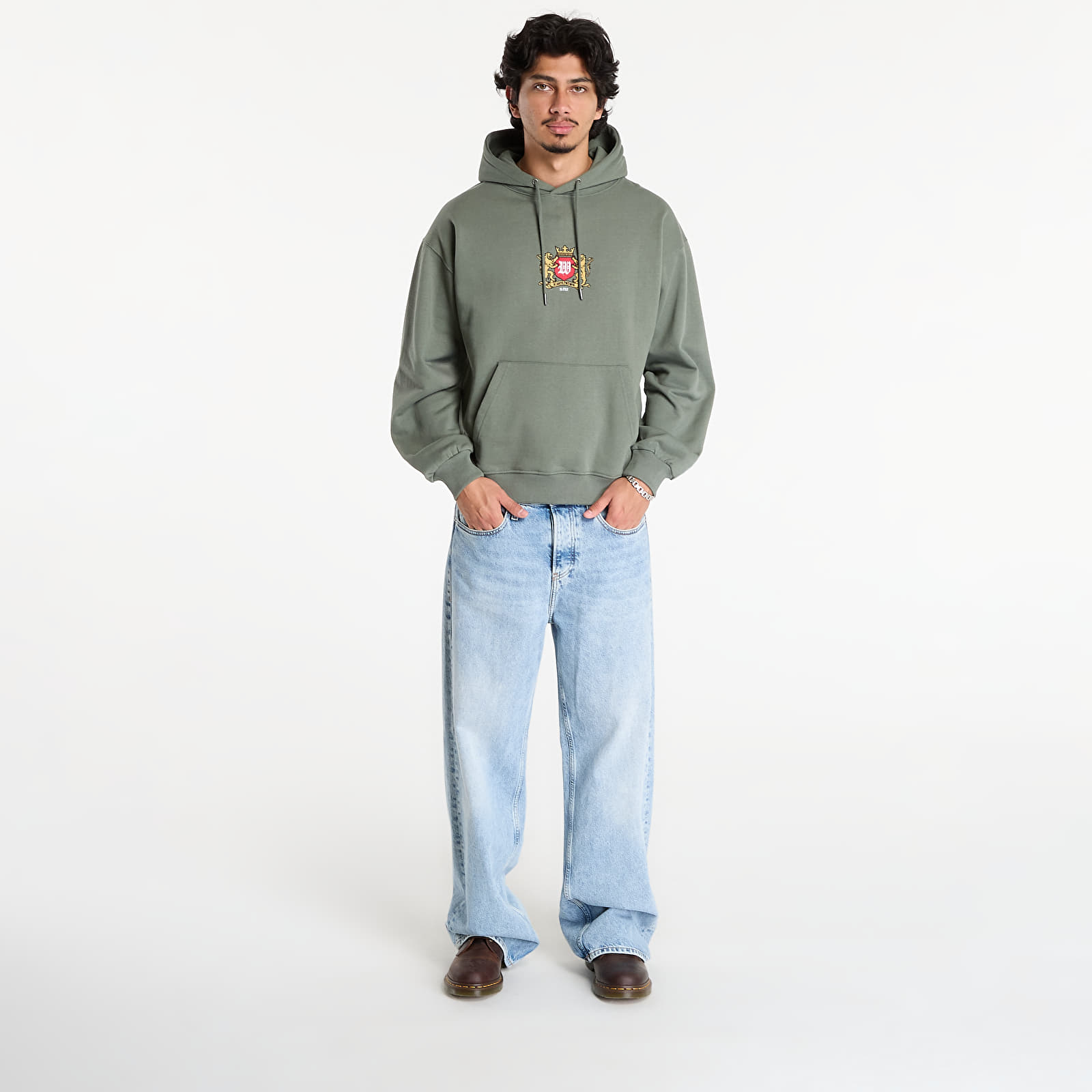 Sweats à capuche homme Wasted Paris M Crest Hoodie Lichen Green