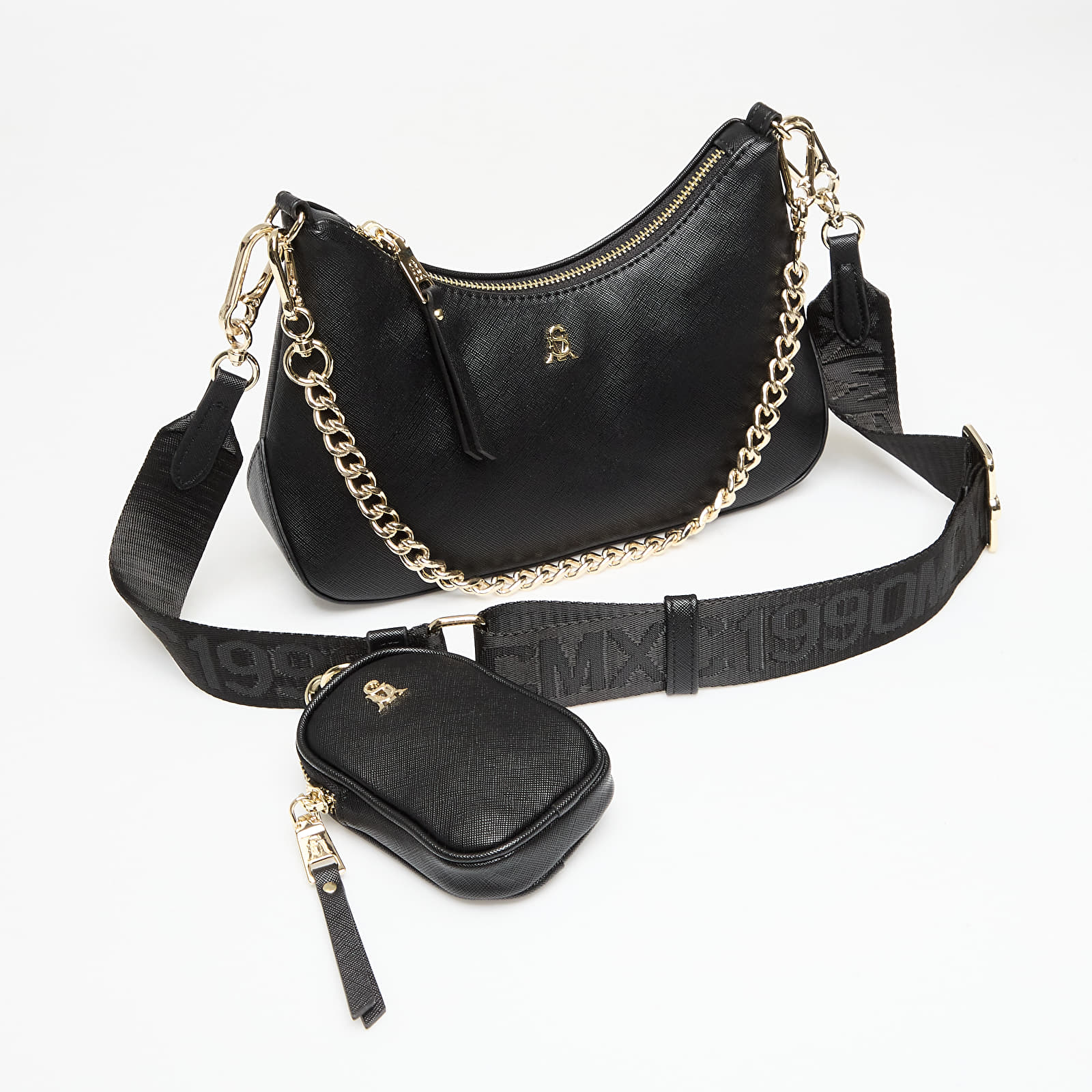 Genți de mână Steve Madden Bsin Black/ Gold