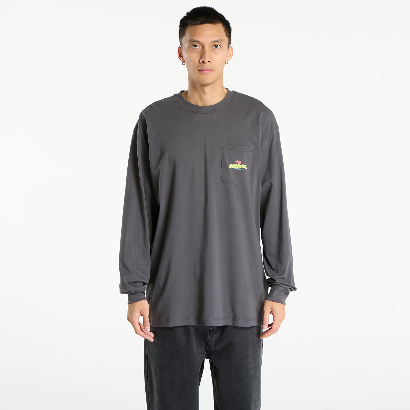 Мъжки тениски The North Face U Expedition Celebration Oversized L/S Tee UNISEX Anthracite Grey