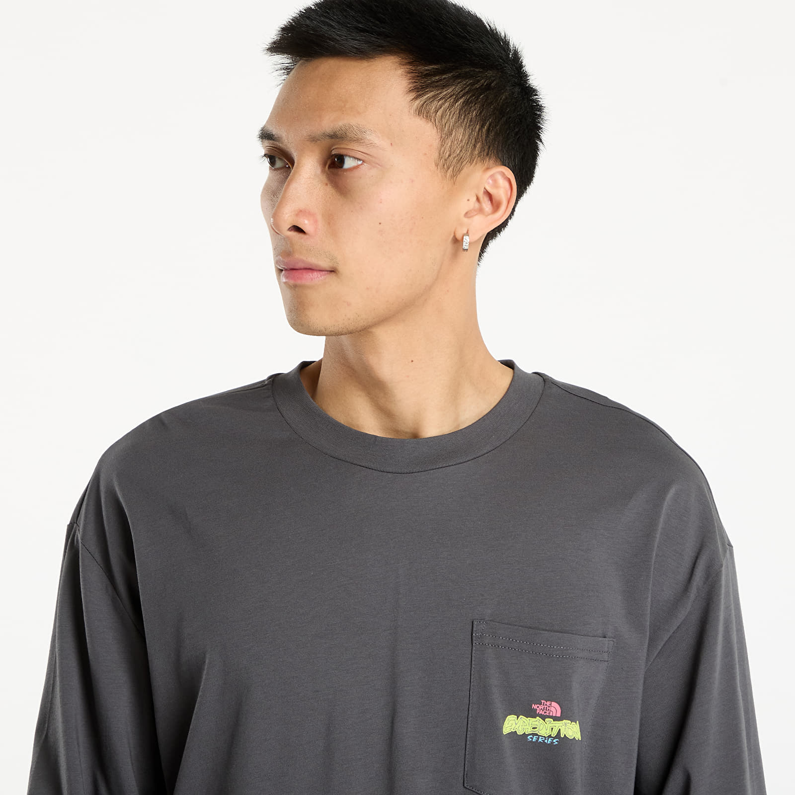 Мъжки тениски The North Face U Expedition Celebration Oversized L/S Tee UNISEX Anthracite Grey
