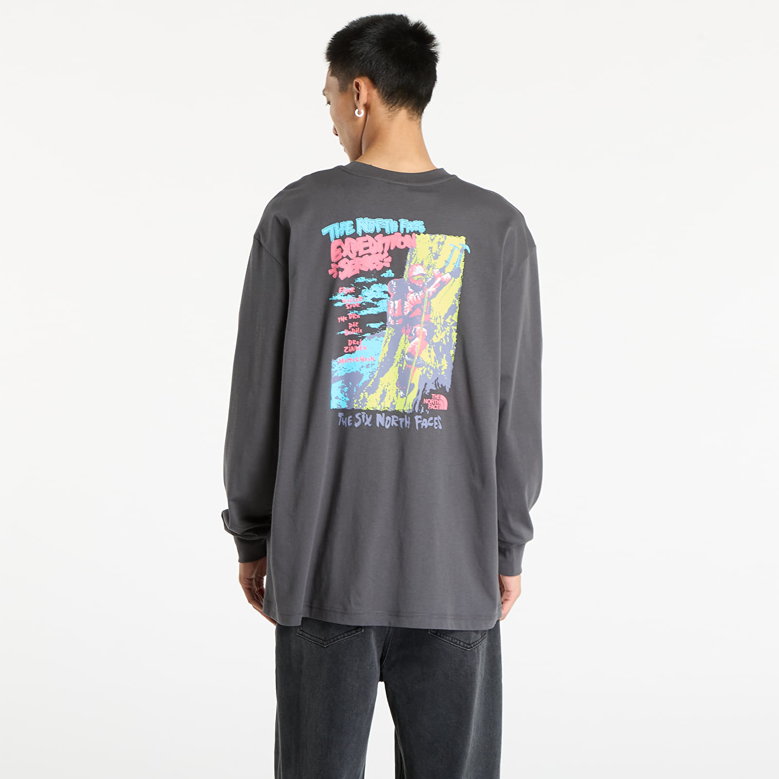 Мъжки тениски The North Face U Expedition Celebration Oversized L/S Tee UNISEX Anthracite Grey