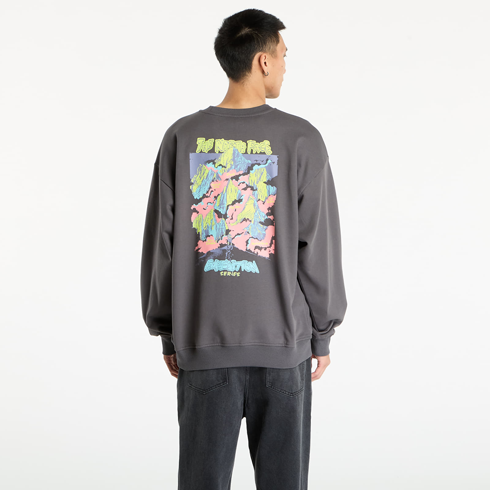 Hanorace pentru bărbați The North Face U Expedition Celebration Oversized Crew UNISEX Anthracite Grey
