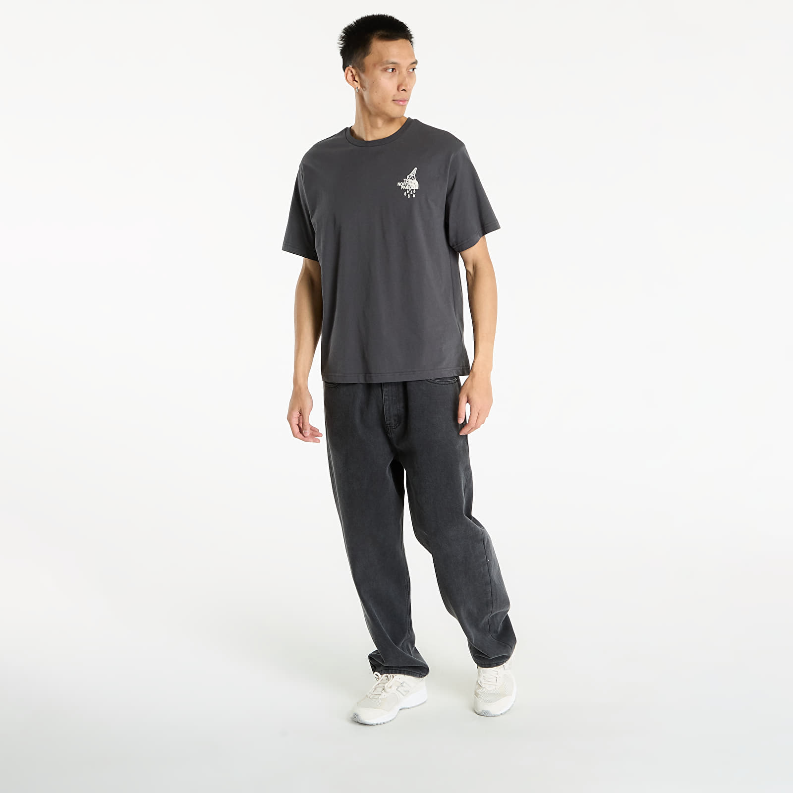 T-shirts homme The North Face U Powder Days Relaxed S/S Tee Graphic UNISEX Asphalt Grey