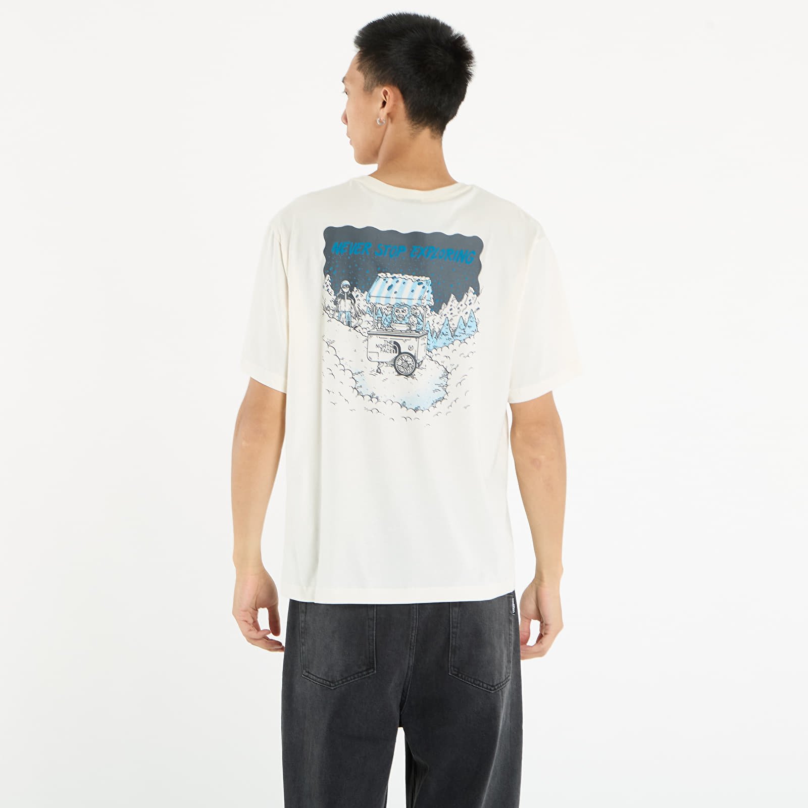 Мъжки тениски The North Face U Powder Days Relaxed S/S Tee Graphic UNISEX White Dune