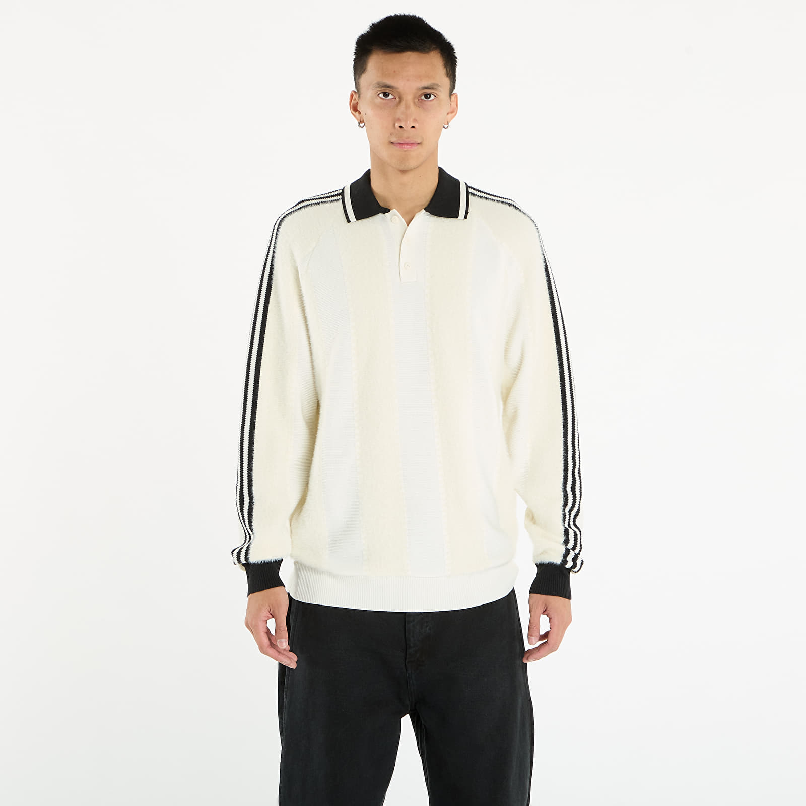 Herenshirts adidas Premium Knitted Jersey Cream White/ Preloved Red
