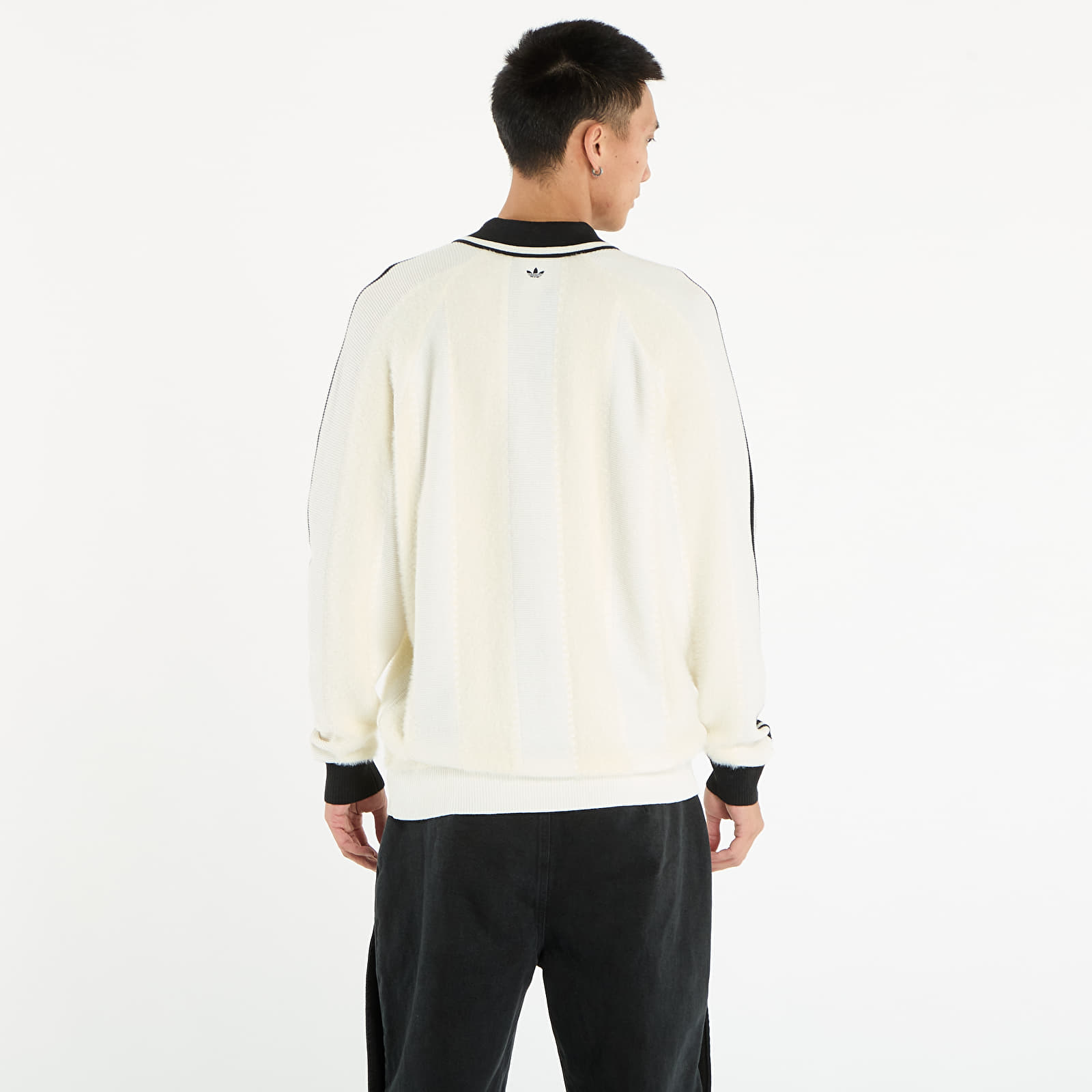 Herenshirts adidas Premium Knitted Jersey Cream White/ Preloved Red
