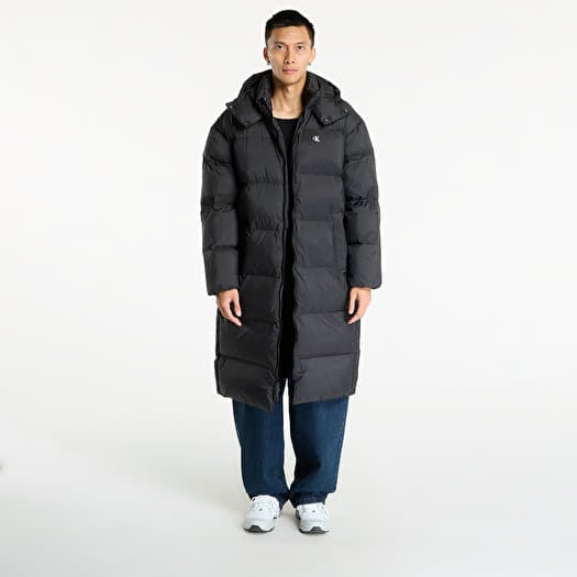 Kabát Calvin Klein Jeans Ls Long Length Hooded Coat Black