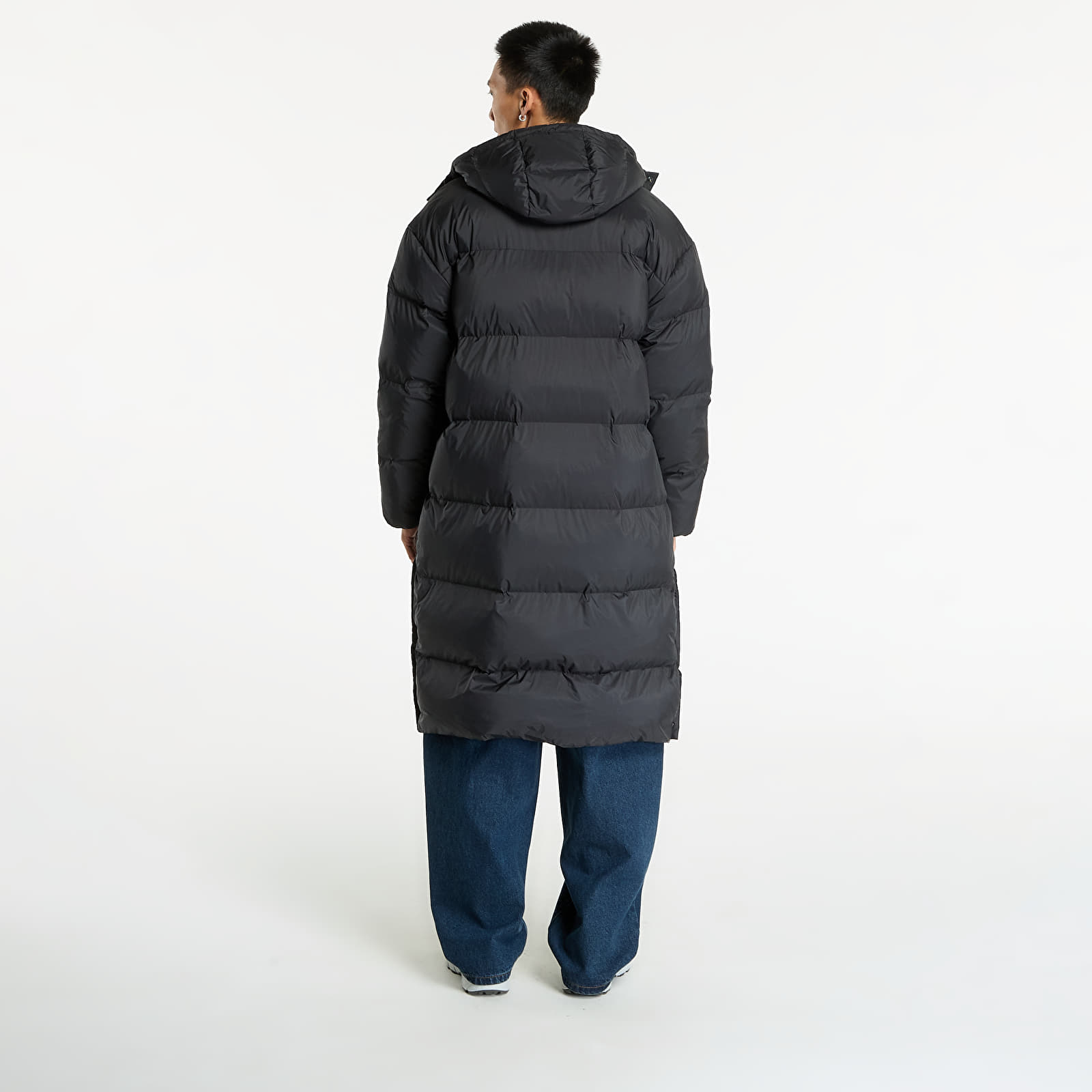 Pánské kabáty Calvin Klein Jeans Ls Long Length Hooded Coat Black