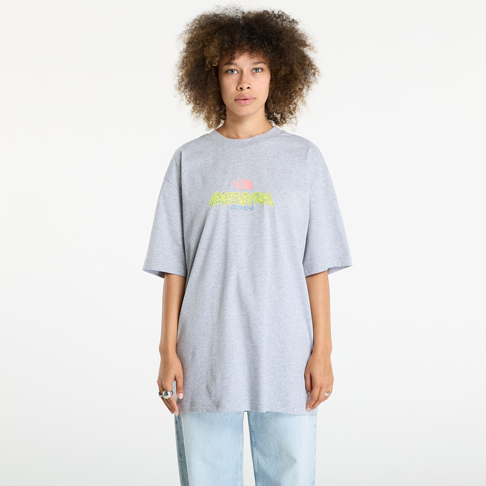 Men's T-shirts The North Face U Expedition Celebration Oversized S/S Tee UNISEX Light Grey Heather