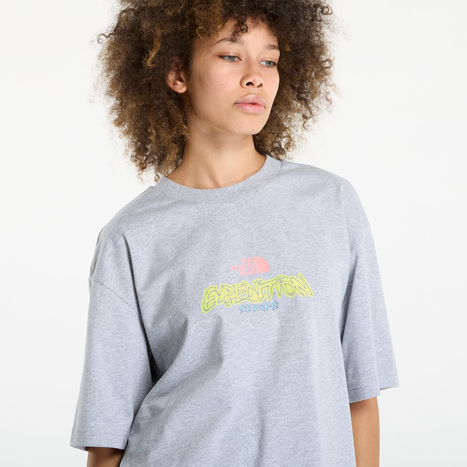Men's T-shirts The North Face U Expedition Celebration Oversized S/S Tee UNISEX Light Grey Heather