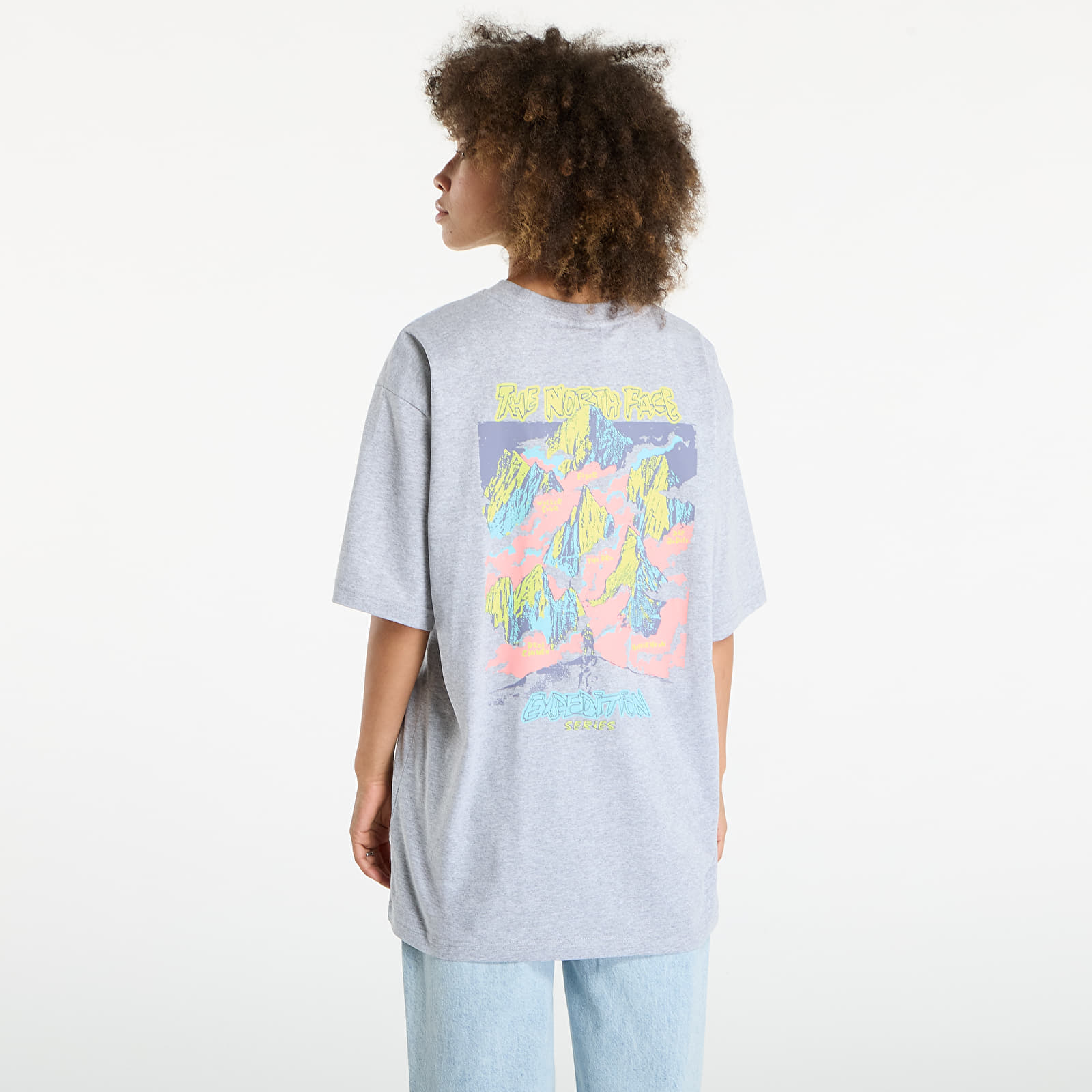 Men's T-shirts The North Face U Expedition Celebration Oversized S/S Tee UNISEX Light Grey Heather