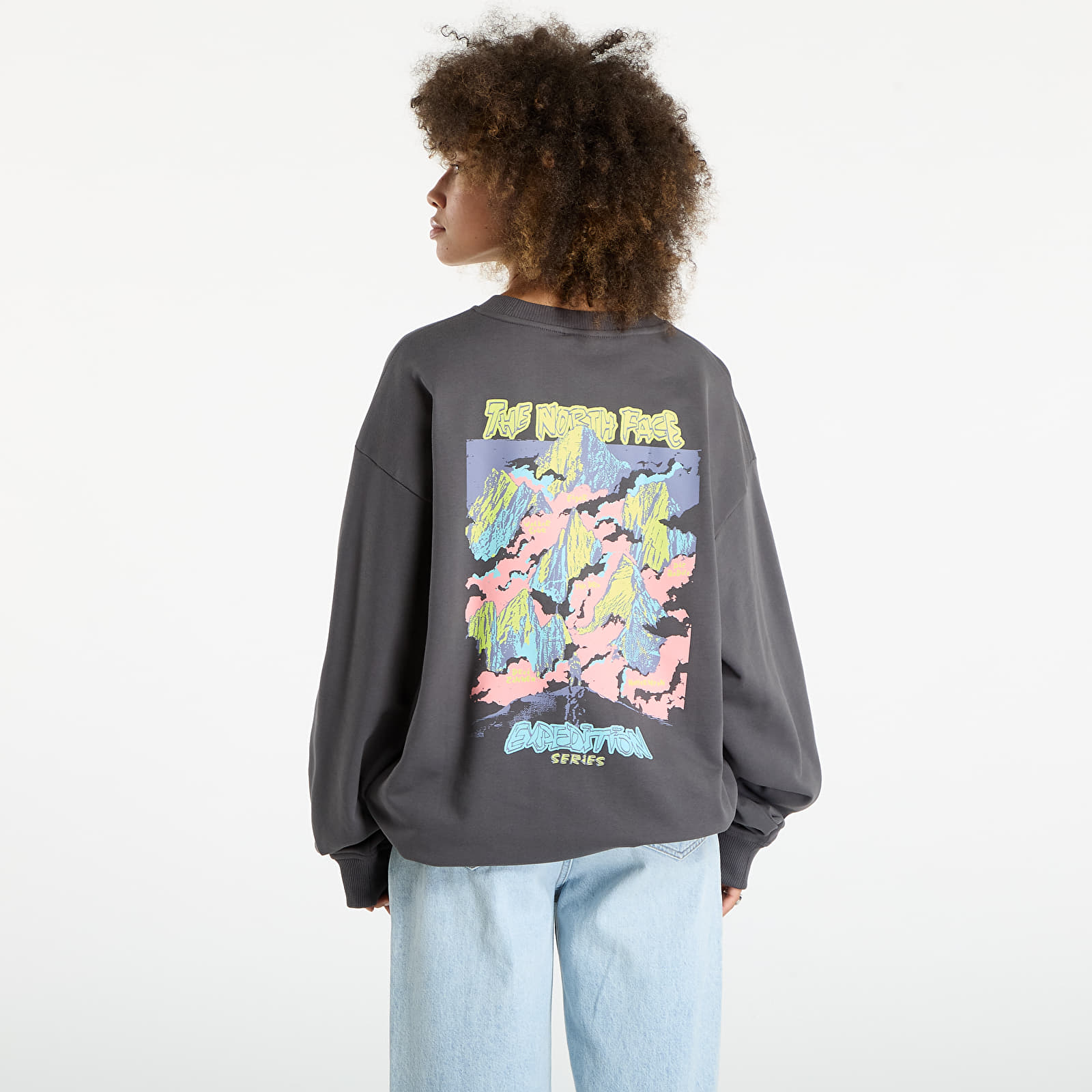 Pánske mikiny The North Face U Expedition Celebration Oversized Crew UNISEX Anthracite Grey