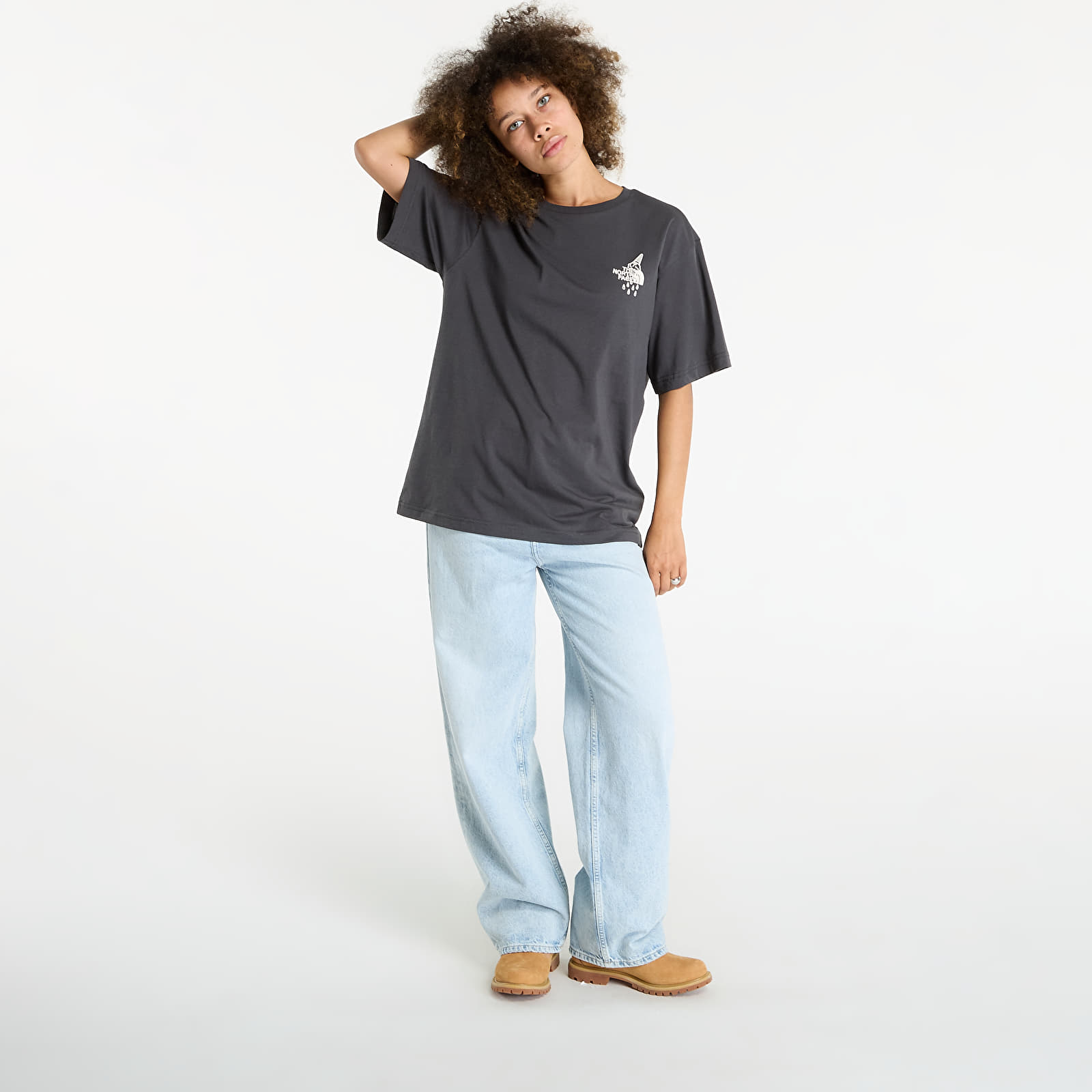 Férfi pólok The North Face U Powder Days Relaxed S/S Tee Graphic UNISEX Asphalt Grey